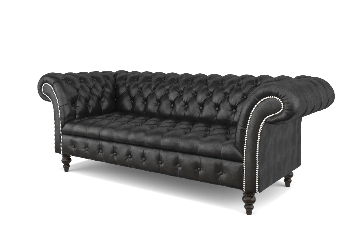 Ansicht des Produktes Weston 3-Sitzer in Leder schwarz