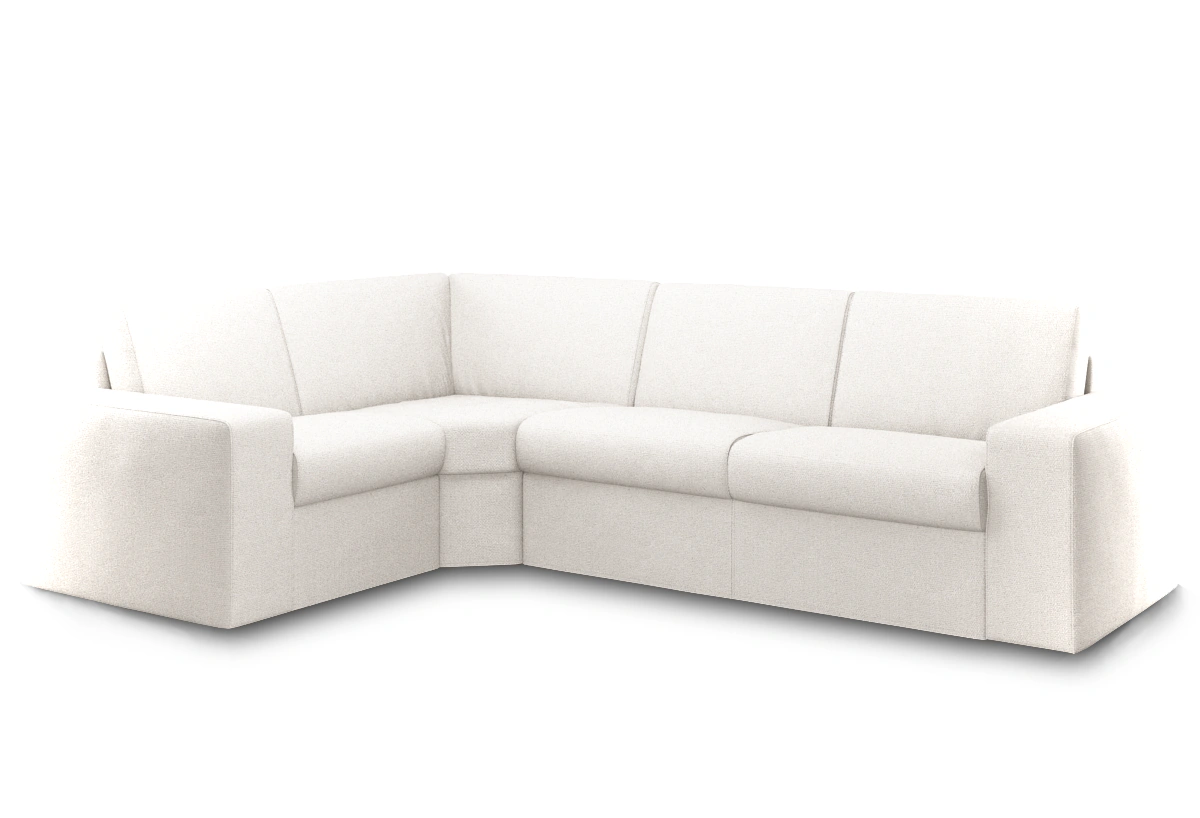 Ansicht des Produktes Lovo Ecksofa Links in Stoff weiß