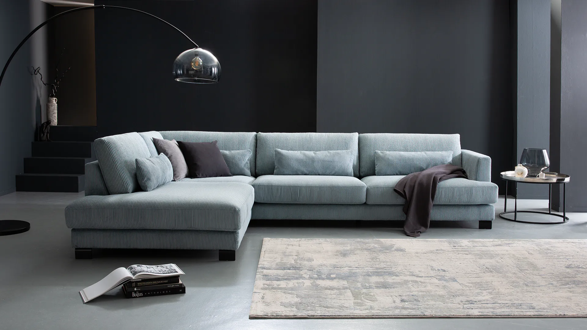Sofa Odense in Stoff Stoff schwarz | VON WILMOWSKY