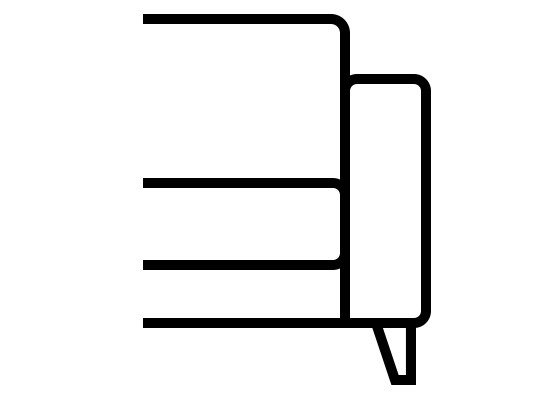 Armlehne hoch (H: 72 cm)