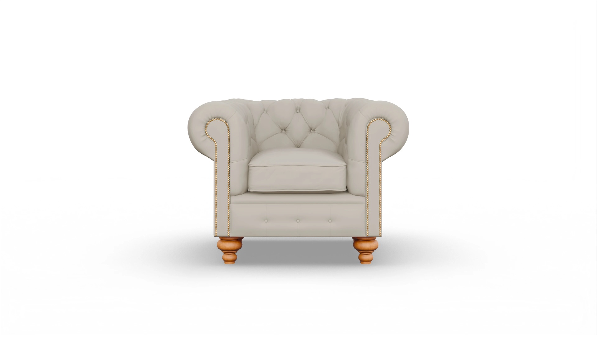 Chesterfield Sessel Trafalgar Ansicht des Produktes Trafalgar Sessel in Leder weiß