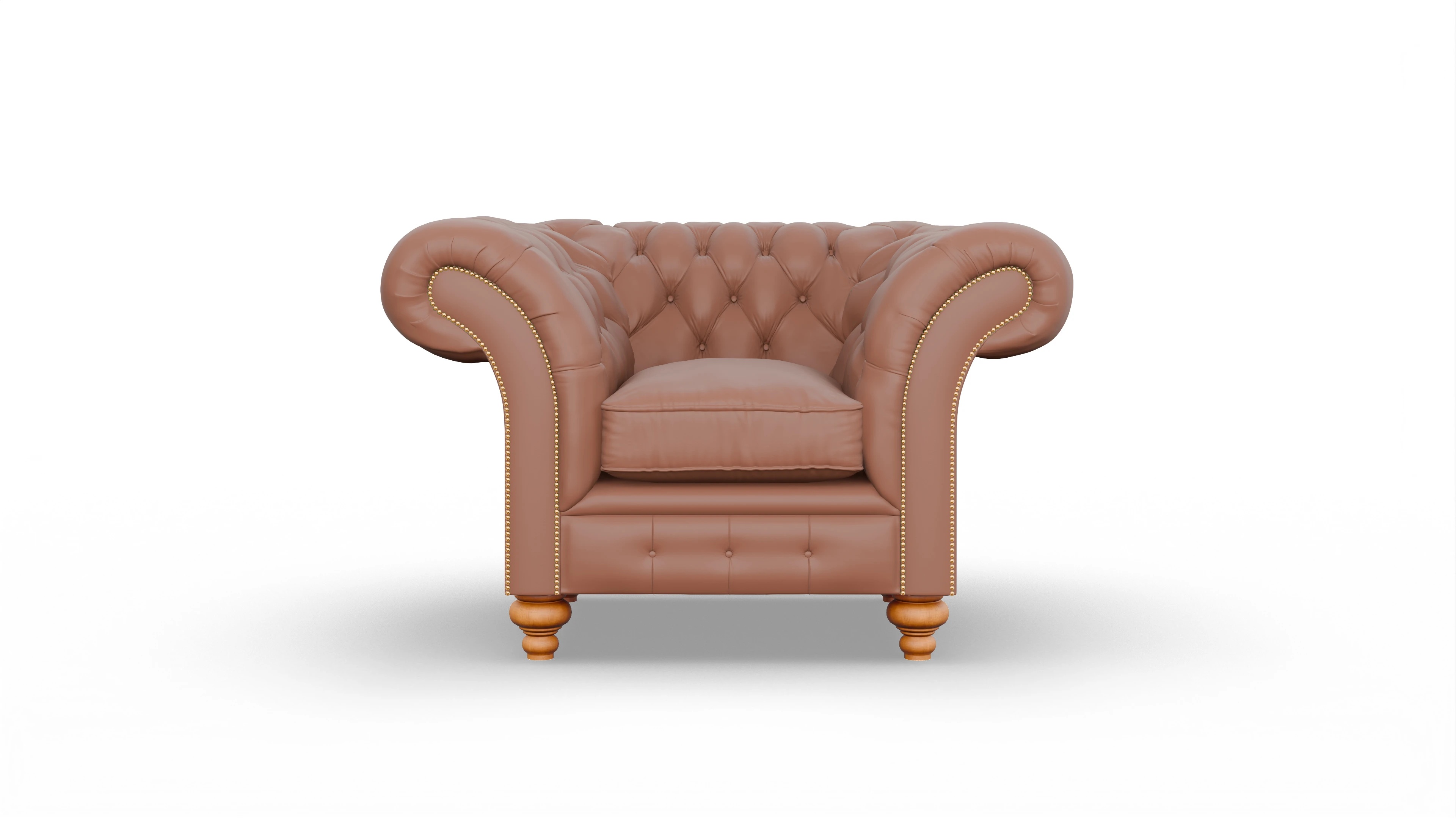 Kolonialstil-Sessel Knightsbridge Ansicht des Produktes Knightsbridge Sessel in Leder braun
