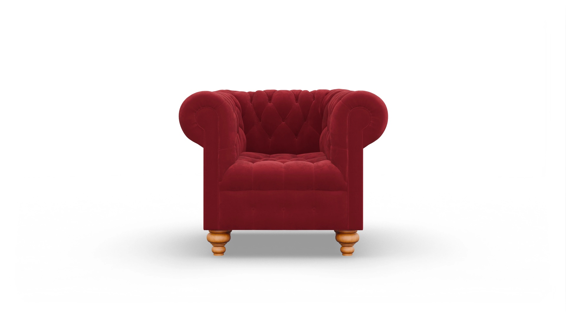 Victorian Chesterfield Samtsessel Liberty Ansicht des Produktes Liberty Sessel in Samt rot