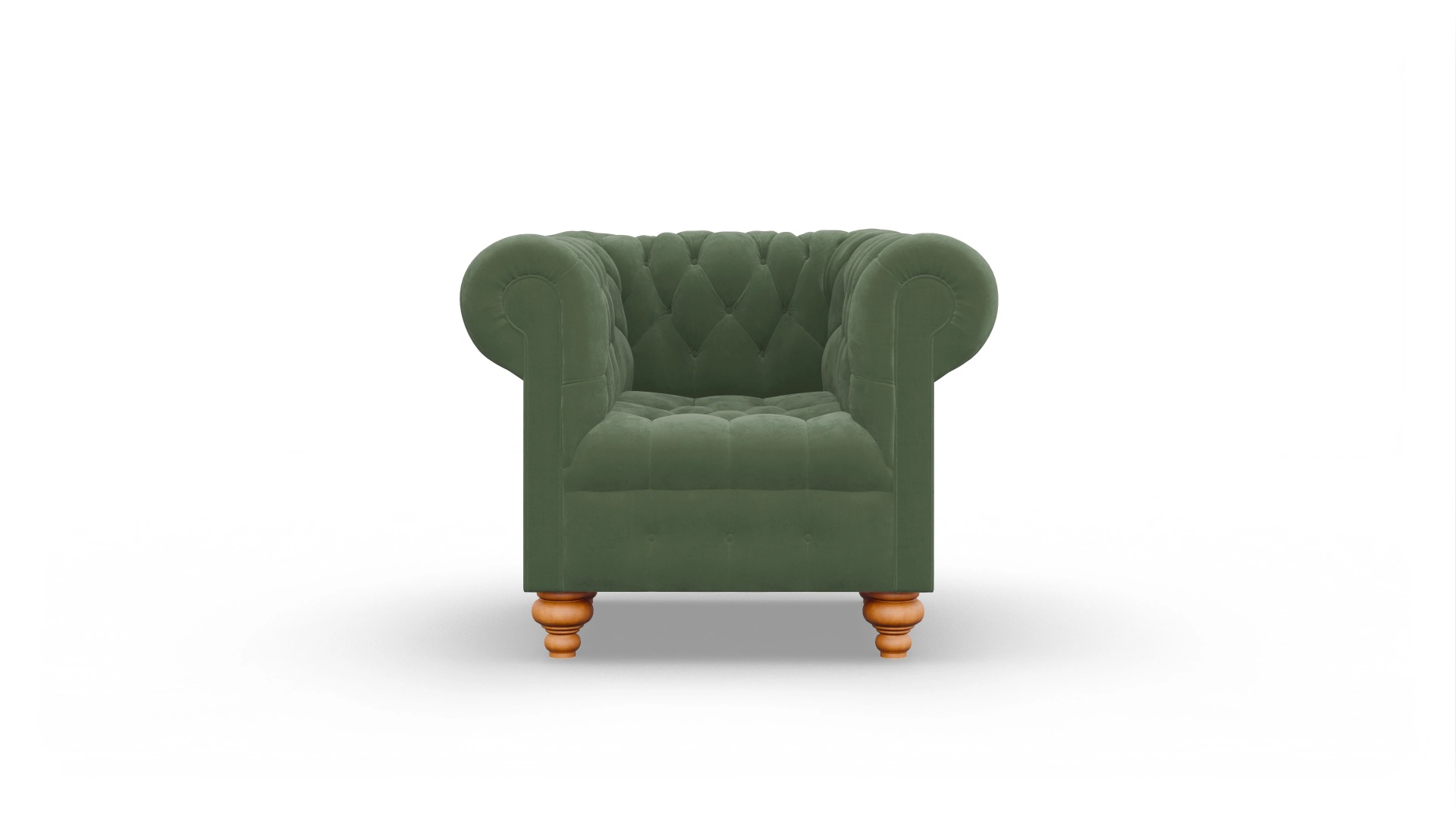 Victorian Chesterfield Samtsessel Liberty Ansicht des Produktes Liberty Sessel in Samt grün