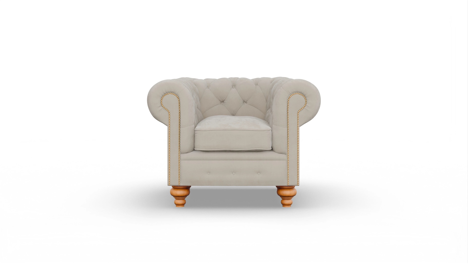 Chesterfield Samtsessel Trafalgar Ansicht des Produktes Trafalgar Sessel in Samt beige