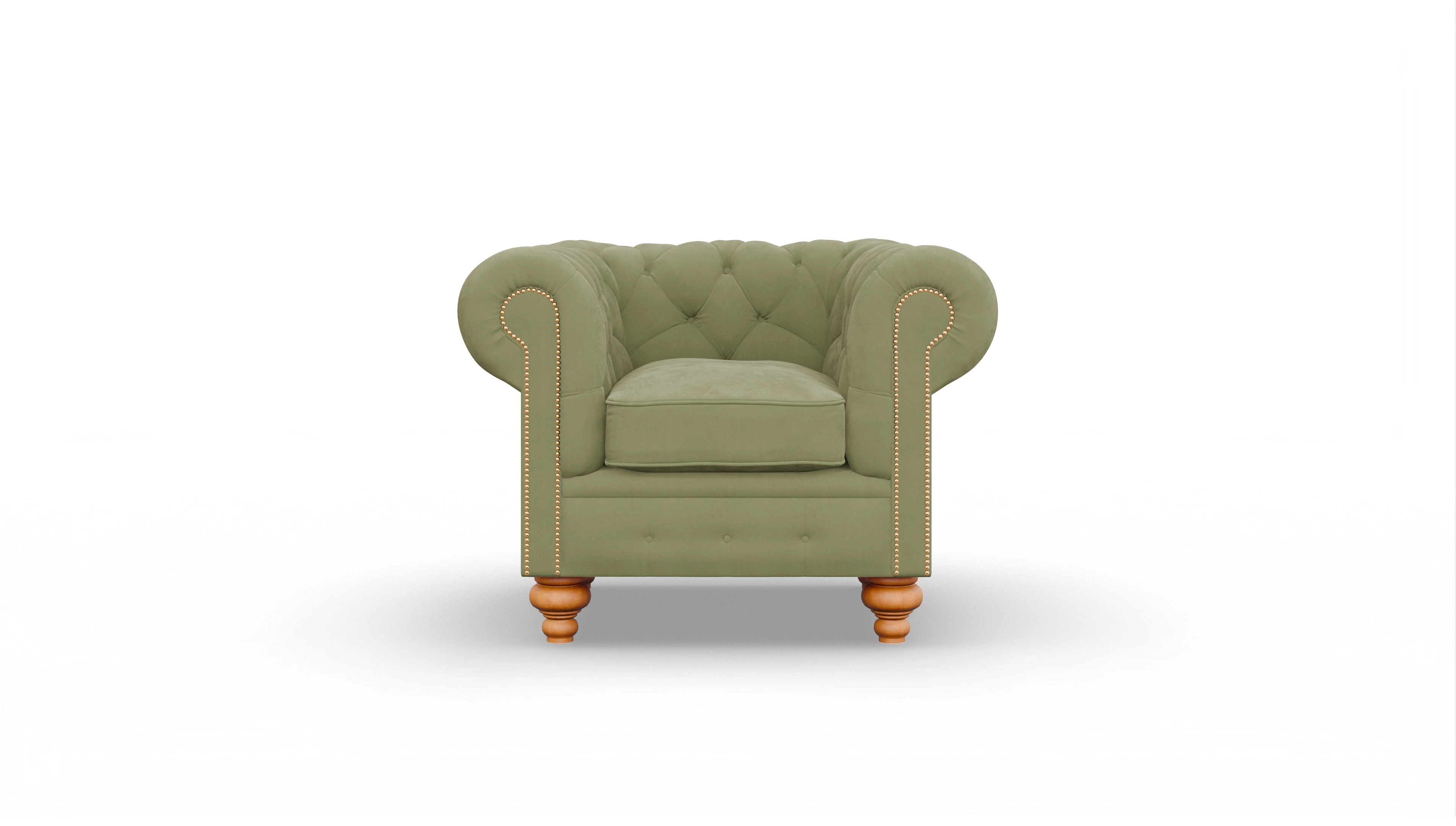 Chesterfield Samtsessel Trafalgar Ansicht des Produktes Trafalgar Sessel in Samt grün