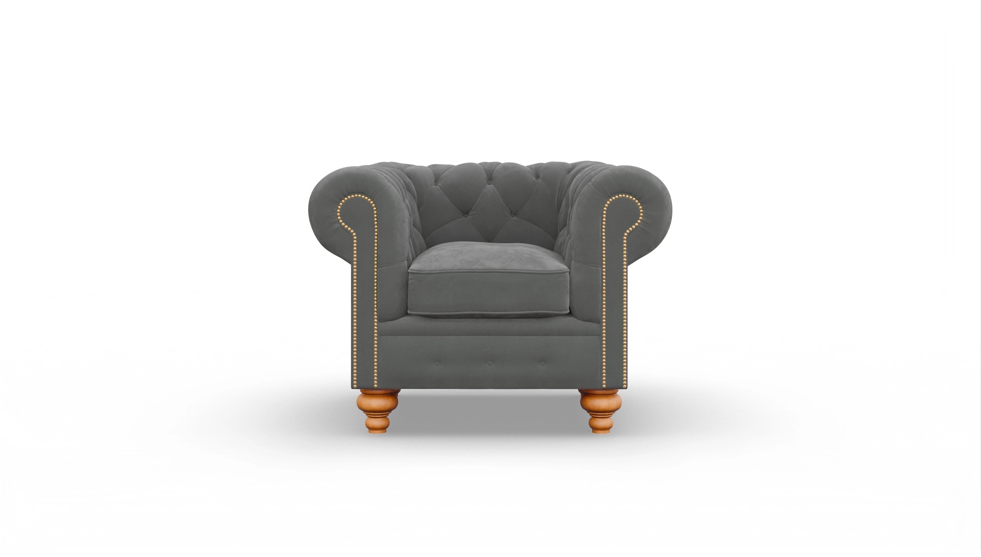 Chesterfield Samtsessel Trafalgar Ansicht des Produktes Trafalgar Sessel in Samt grau