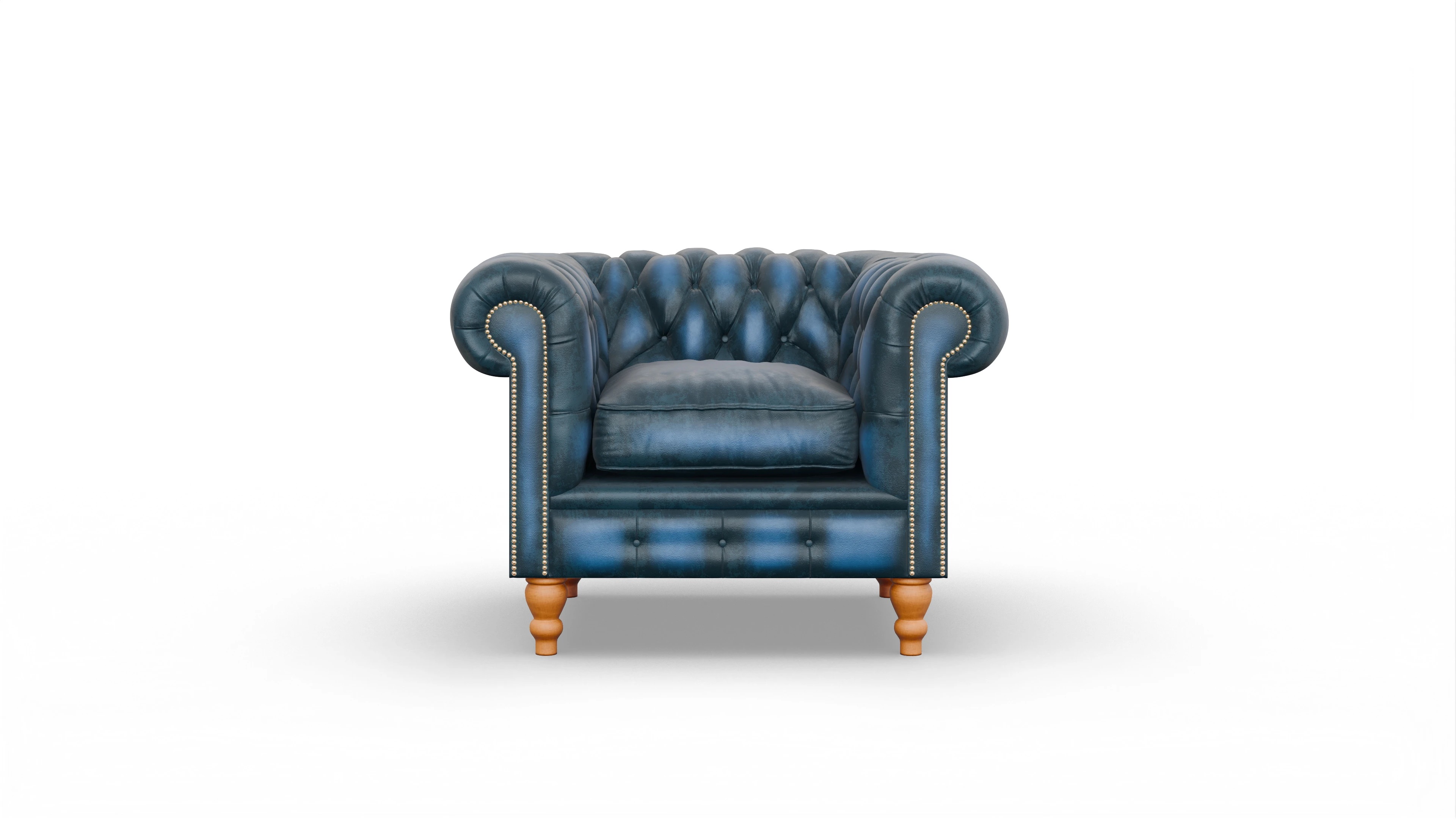 Ansicht des Produktes Russel Sessel in Leder blau