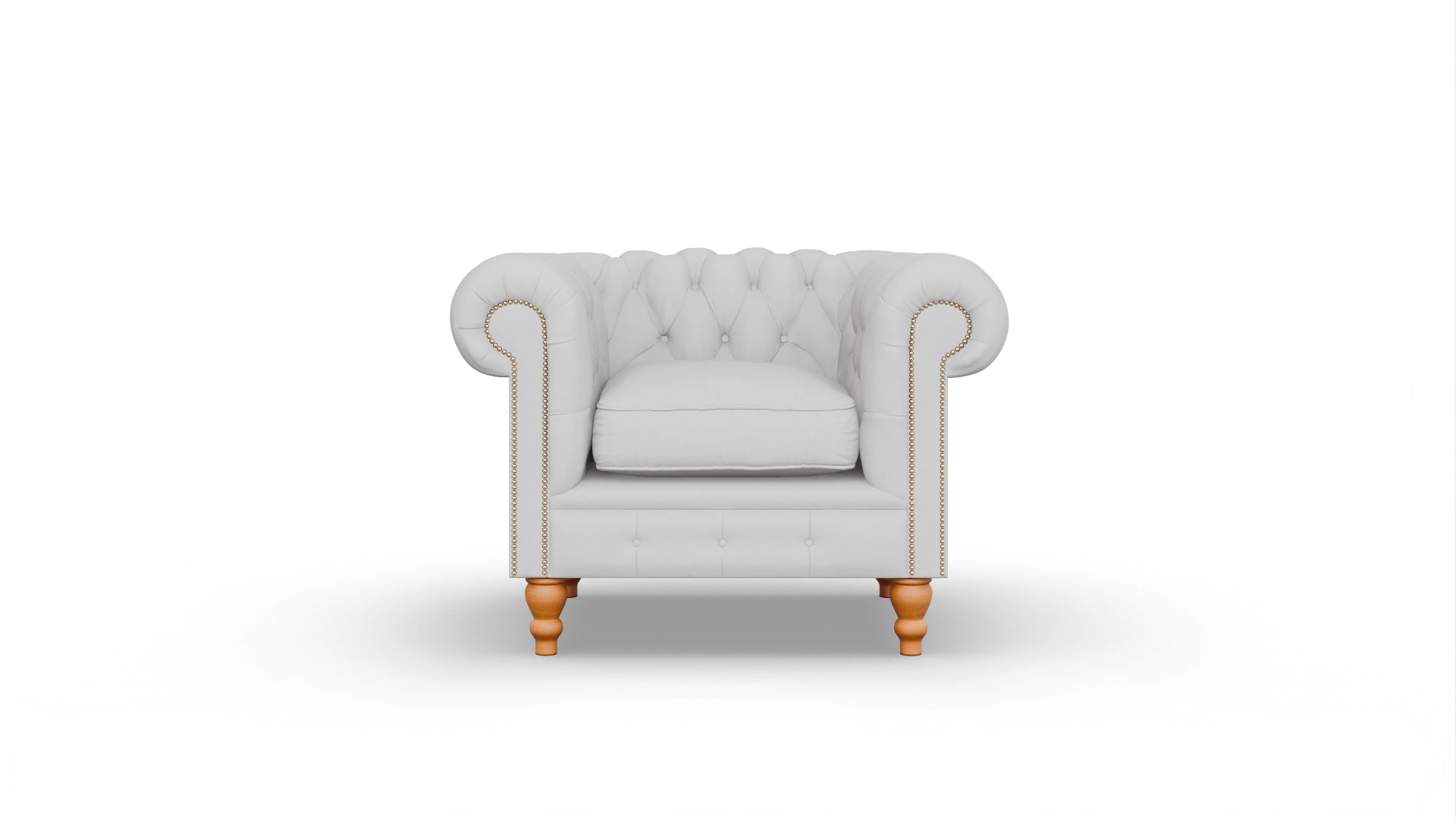 Chesterfield Clubsessel Russel Ansicht des Produktes Russel Sessel in Leder weiß