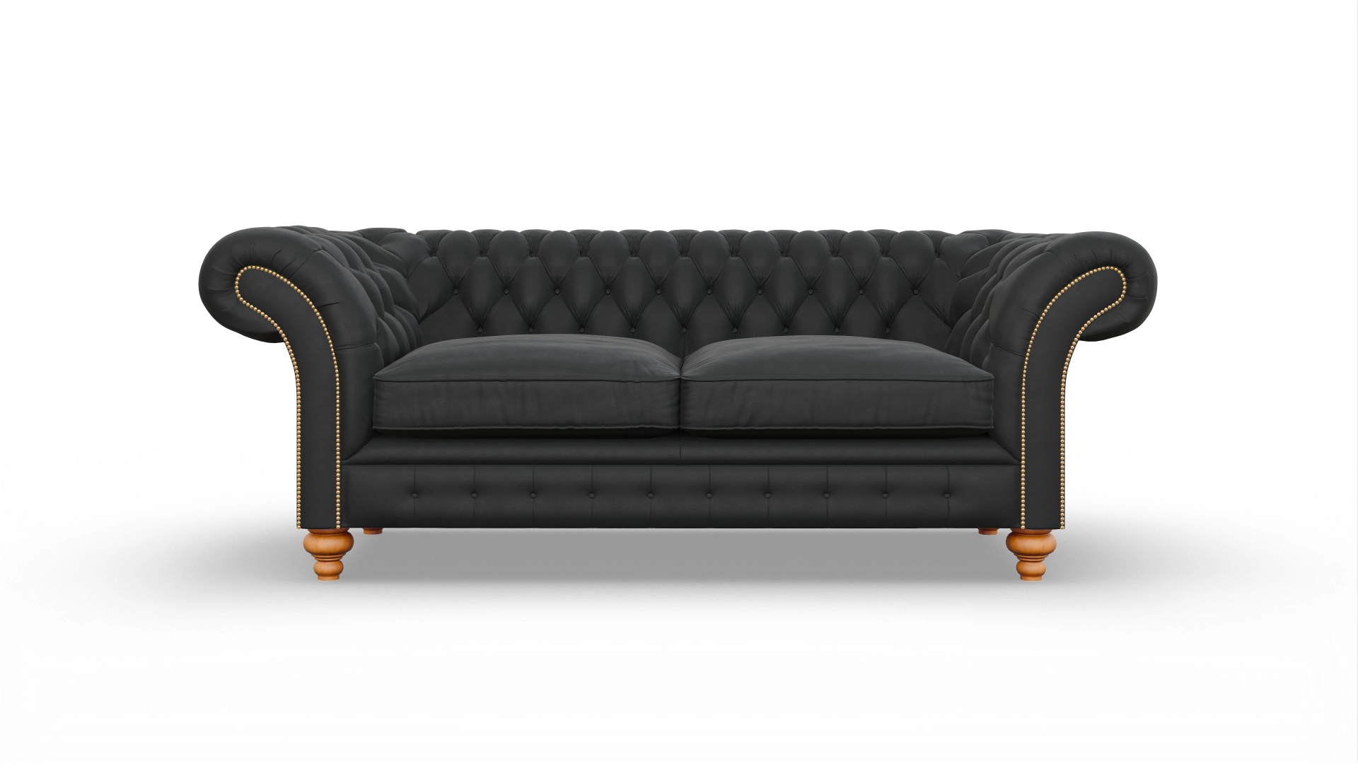 Ansicht des Produktes Knightsbridge 3-Sitzer in Leder schwarz