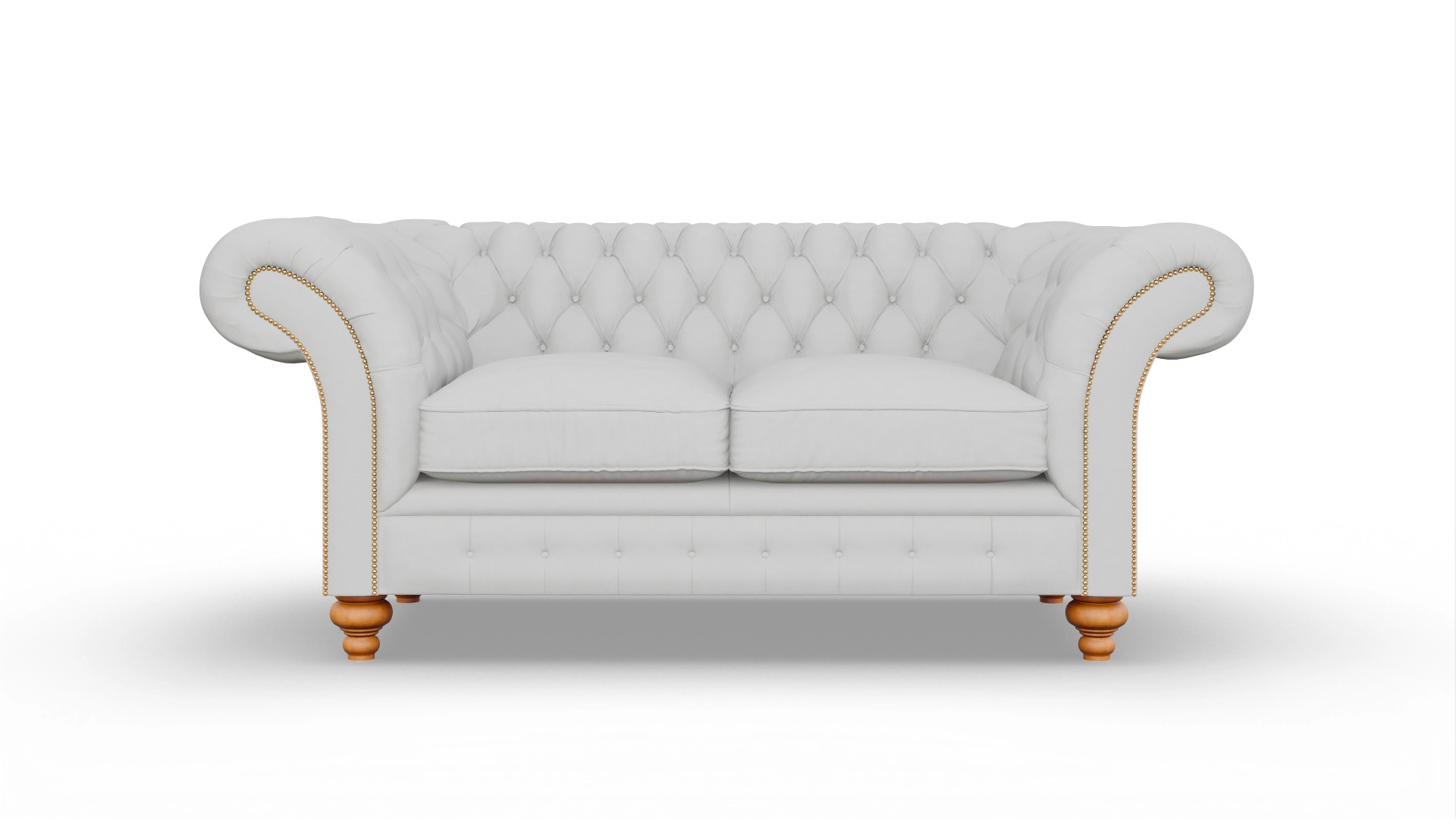 Kolonialstil-Sofa Knightsbridge Ansicht des Produktes Knightsbridge 2-Sitzer in Leder weiß