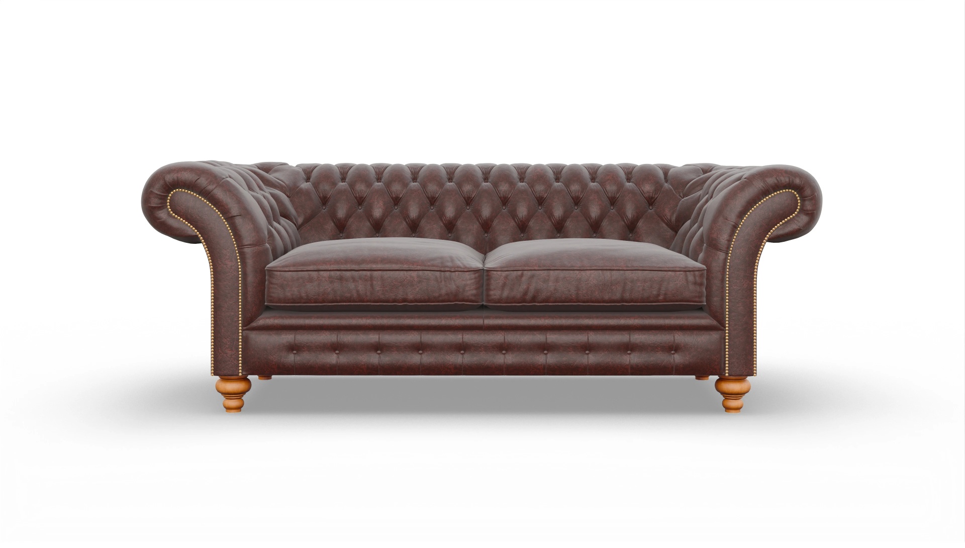 Kolonialstil-Sofa Knightsbridge Ansicht des Produktes Knightsbridge 3-Sitzer in Leder rot