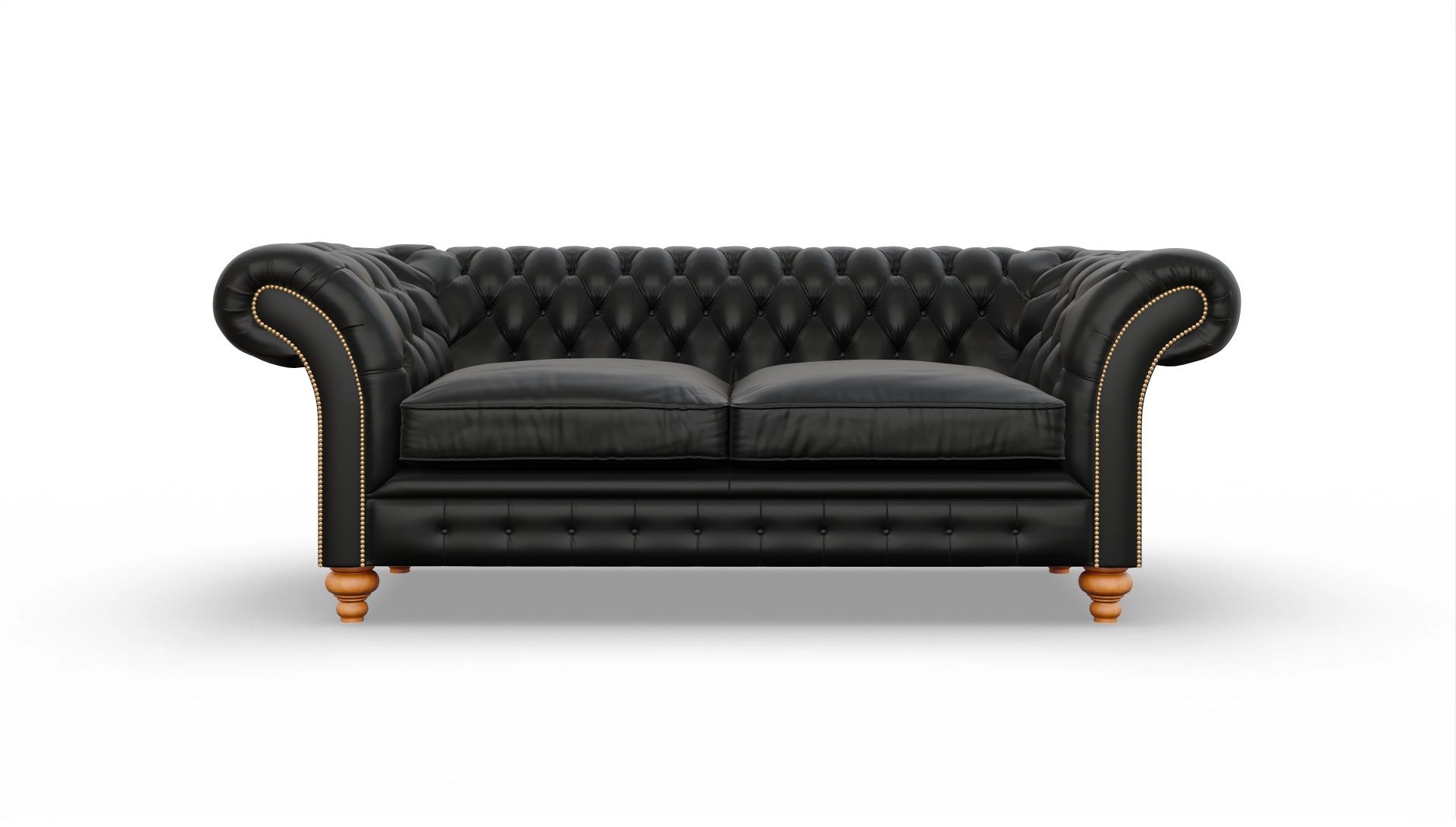 Ansicht des Produktes Knightsbridge 3-Sitzer in Leder schwarz