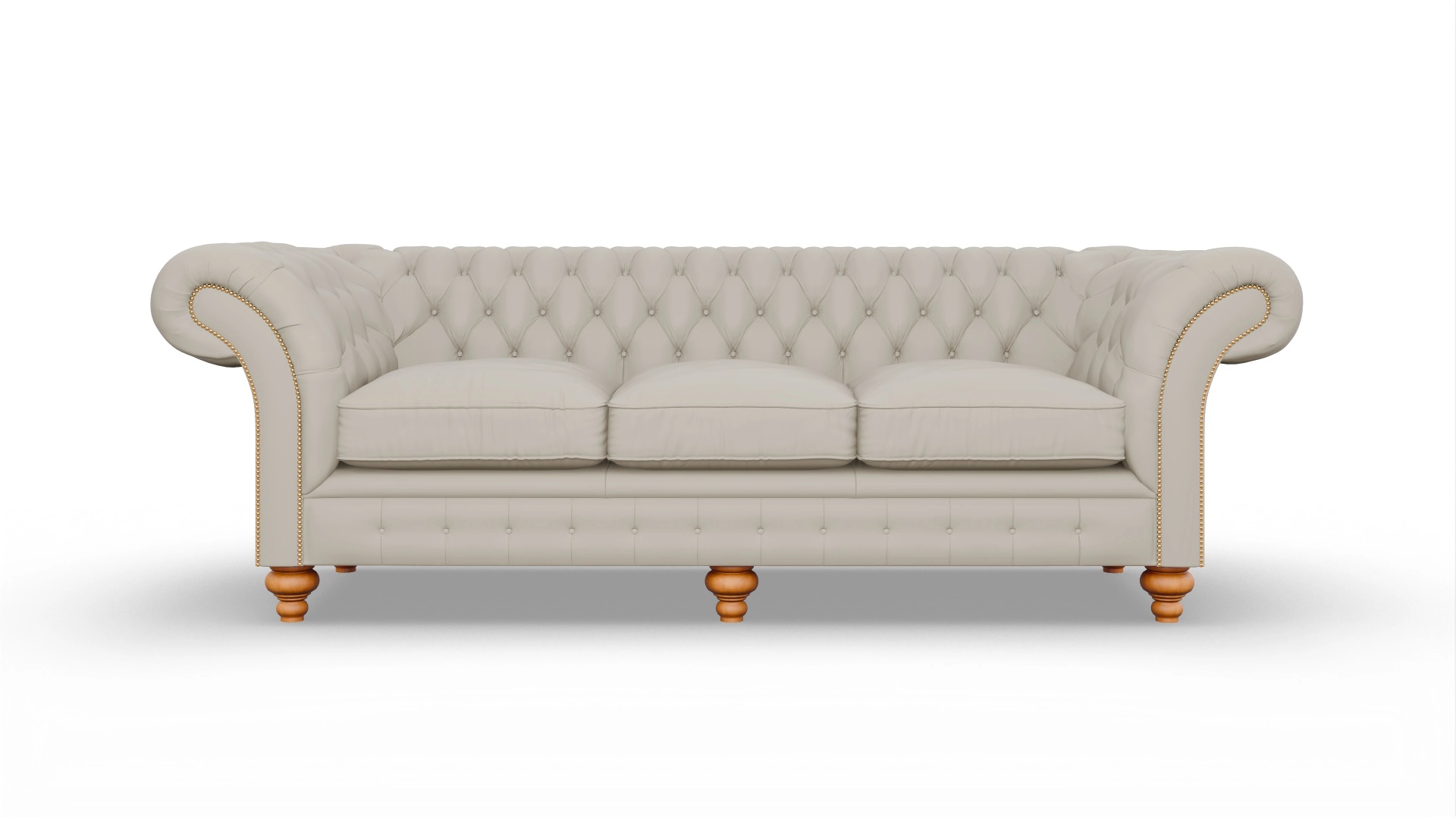 Kolonialstil-Sofa Knightsbridge Ansicht des Produktes Knightsbridge 4-Sitzer in Leder weiß