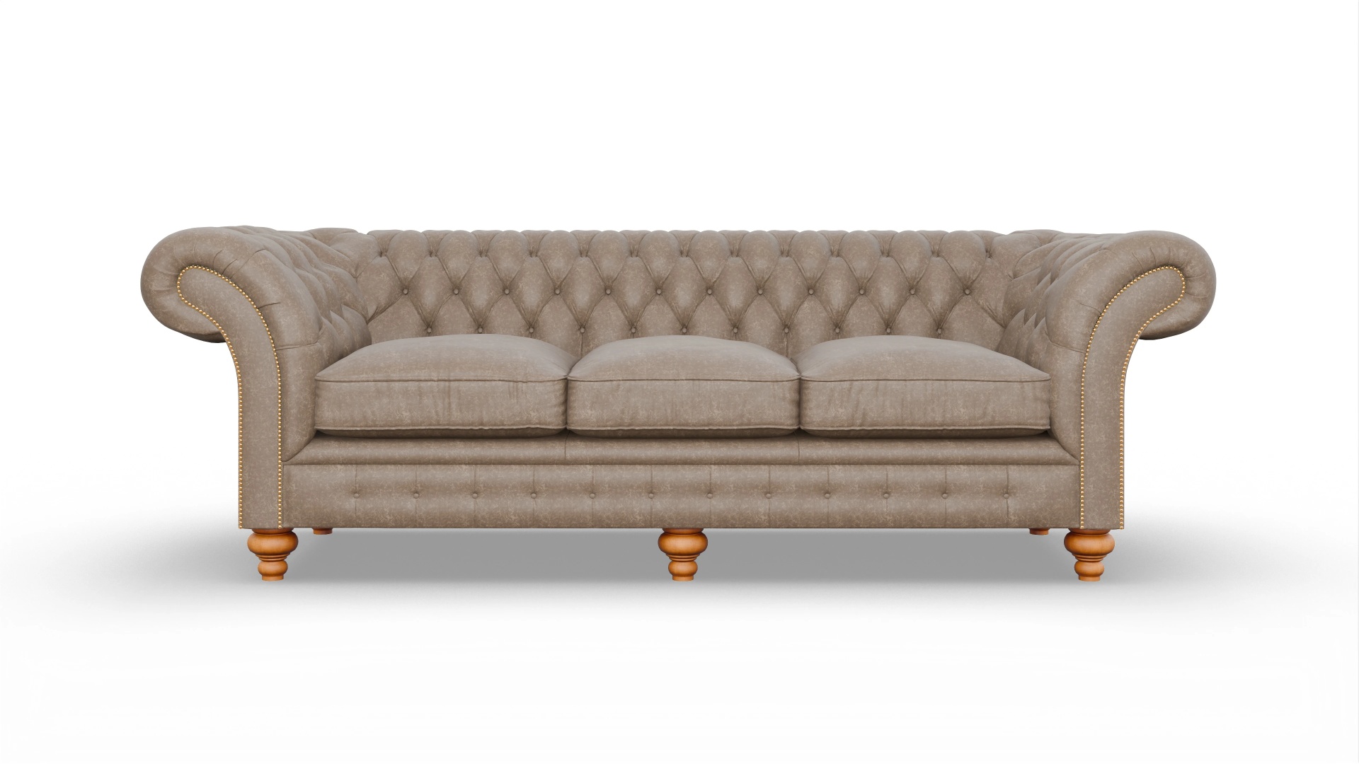 Kolonialstil-Sofa Knightsbridge Ansicht des Produktes Knightsbridge 4-Sitzer in Leder braun