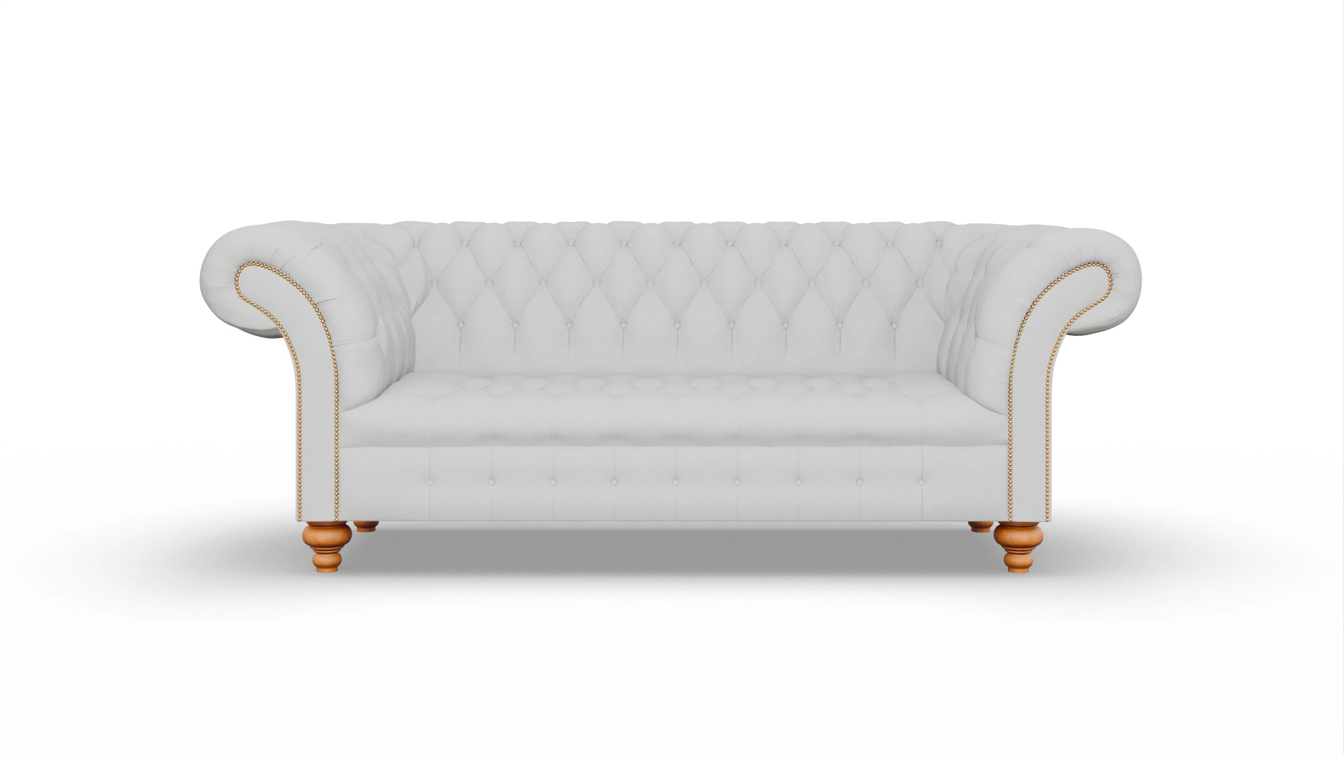 Kolonialstil-Sofa Mayfair Ansicht des Produktes Mayfair 3-Sitzer in Leder weiß