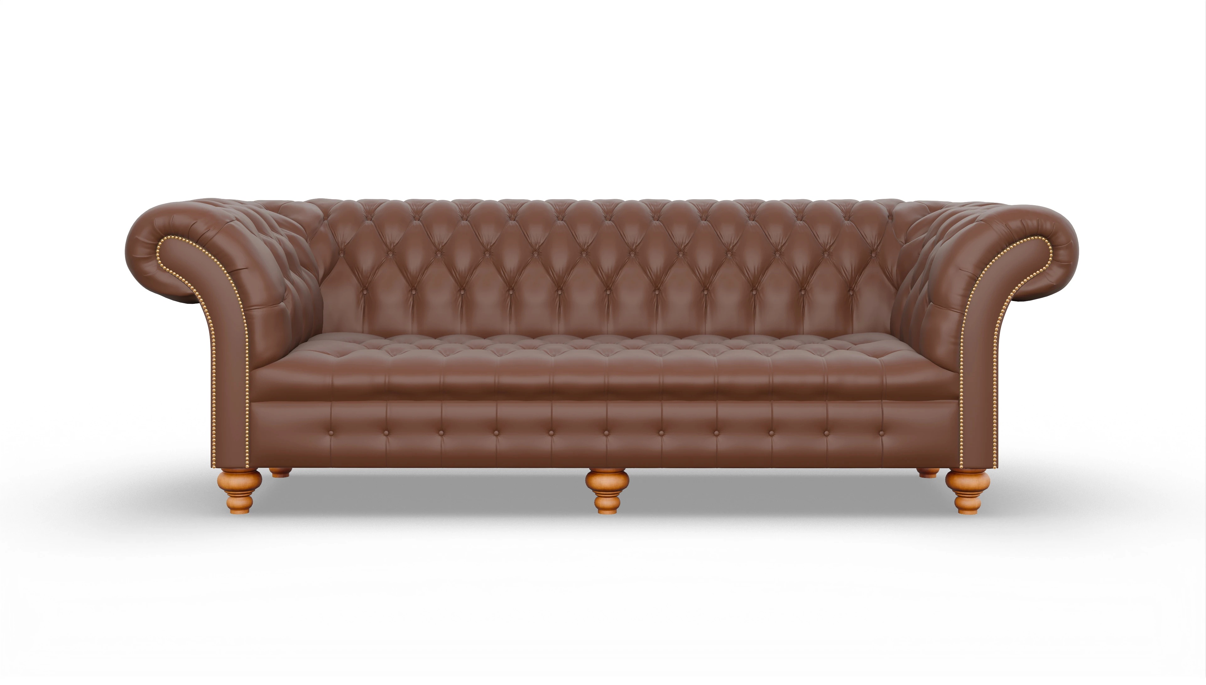 Kolonialstil-Sofa Mayfair Ansicht des Produktes Mayfair 4-Sitzer in Leder braun