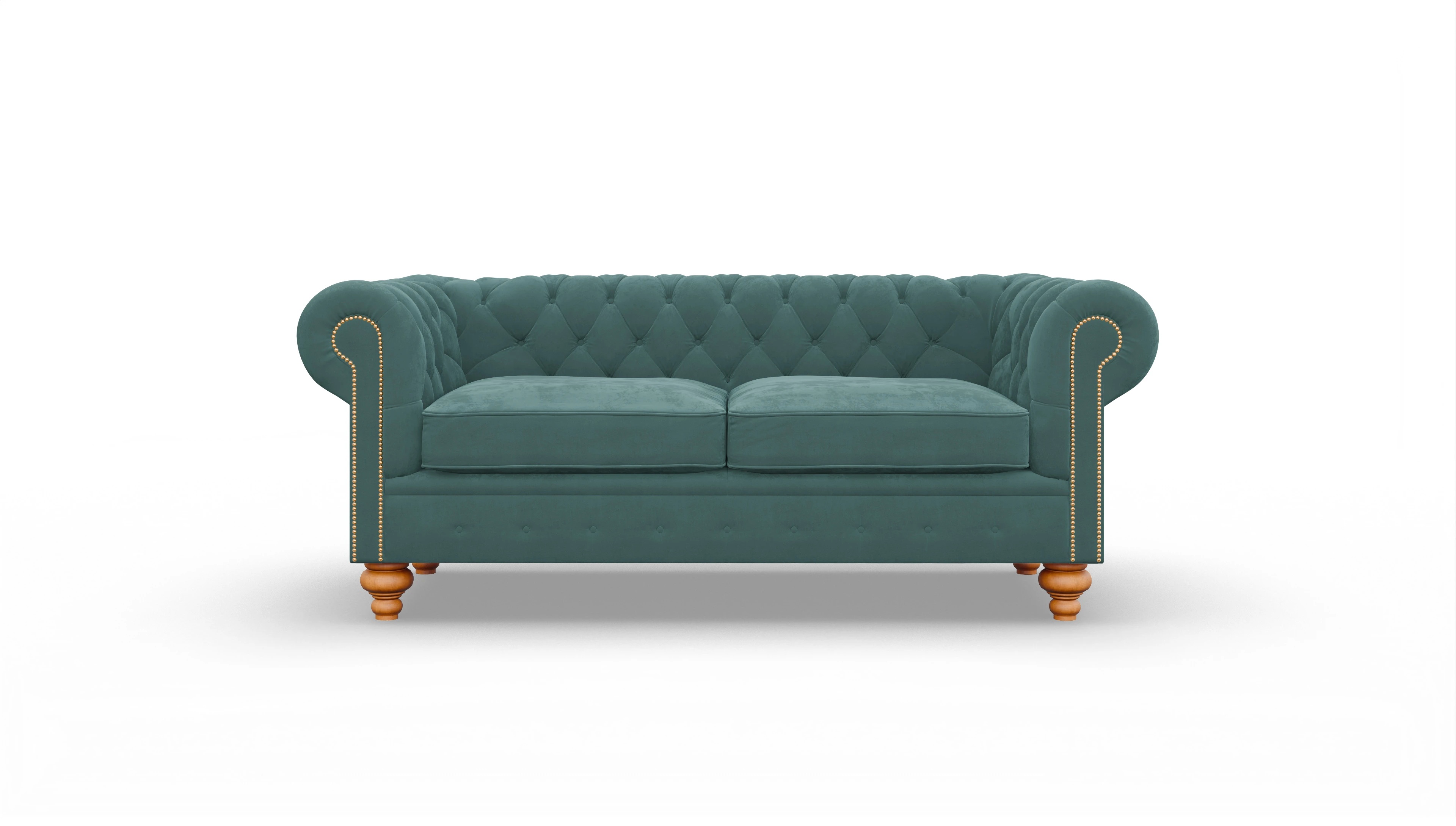 Chesterfield Samtsofa Trafalgar Ansicht des Produktes Trafalgar 3-Sitzer in Samt blau