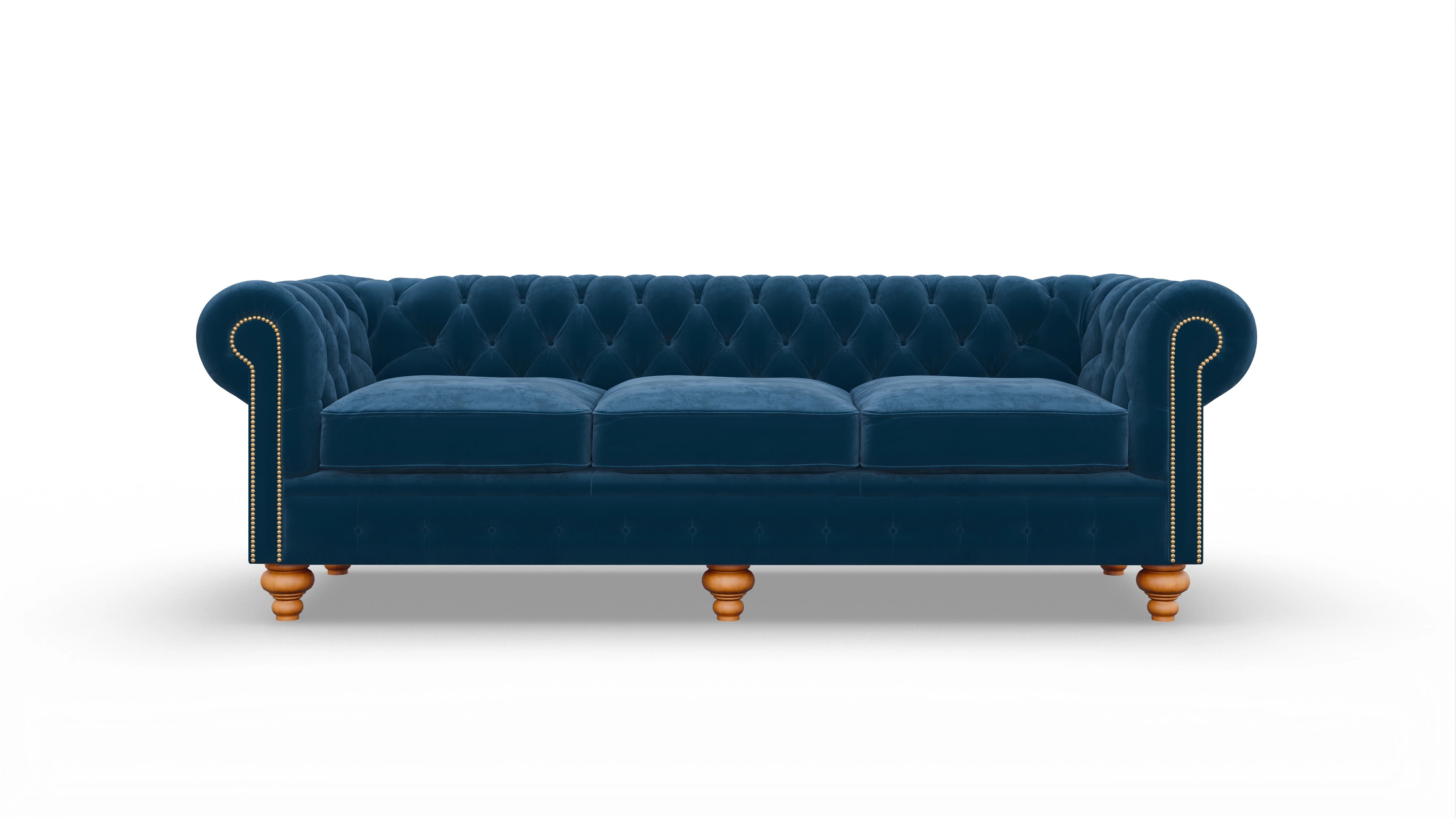Chesterfield Samtsofa Trafalgar Ansicht des Produktes Trafalgar 4-Sitzer in Samt blau