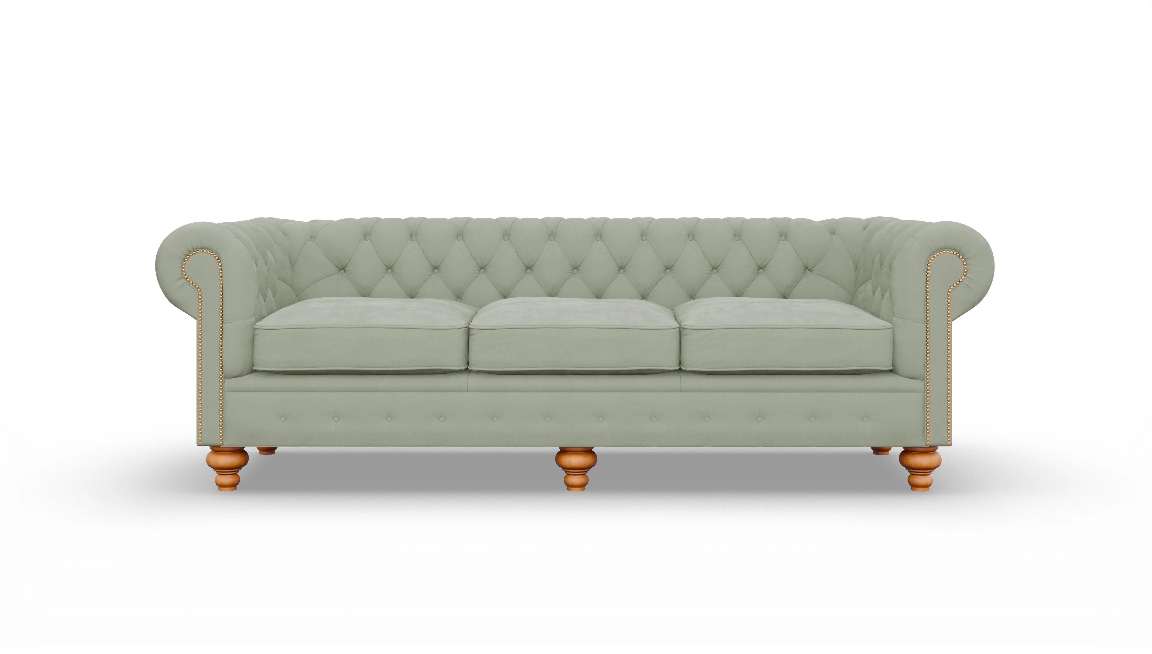 Chesterfield Samtsofa Trafalgar Ansicht des Produktes Trafalgar 4-Sitzer in Samt grün