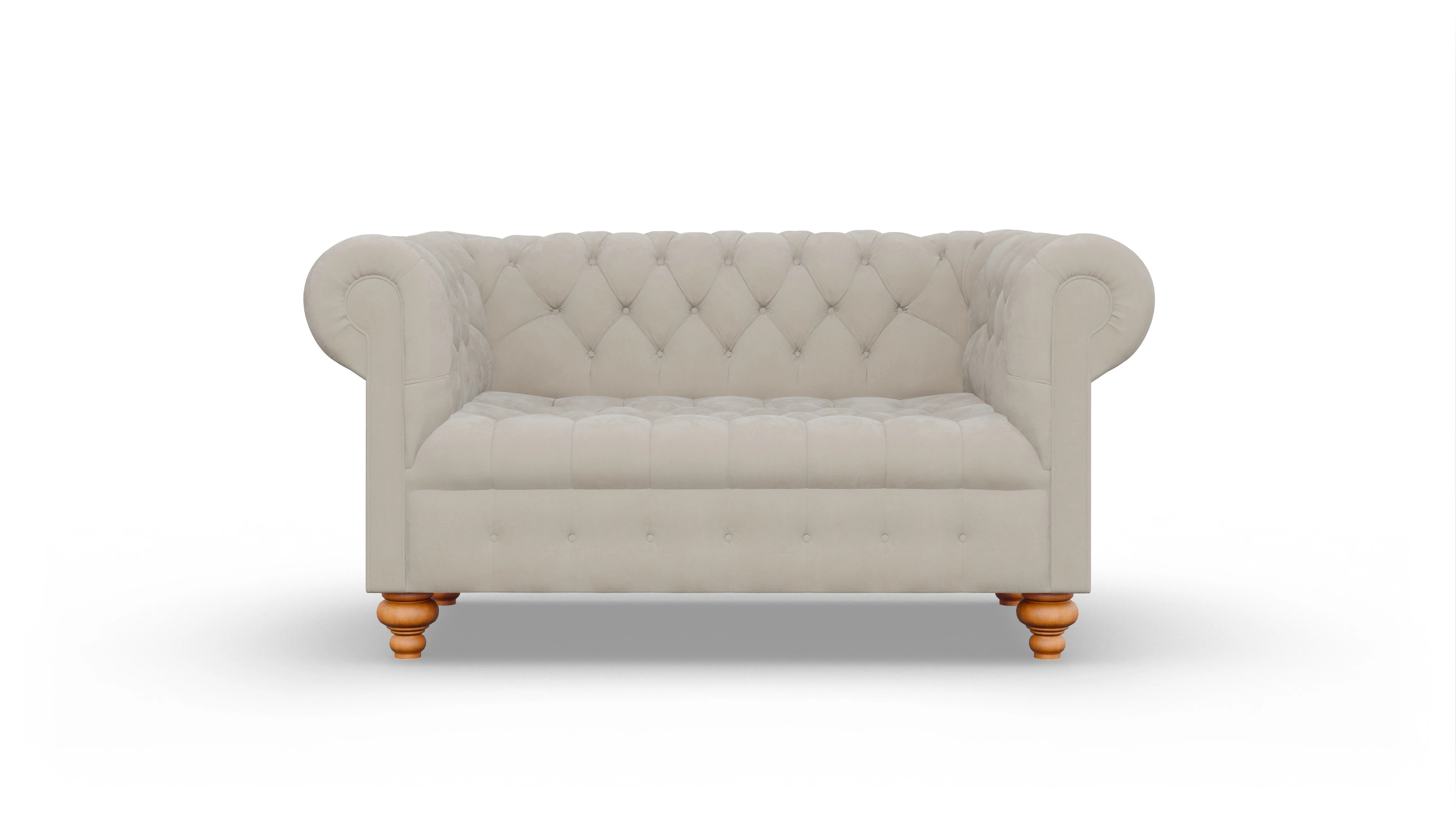 Victorian Chesterfield Samtsofa Liberty Ansicht des Produktes Liberty 2-Sitzer in Samt beige