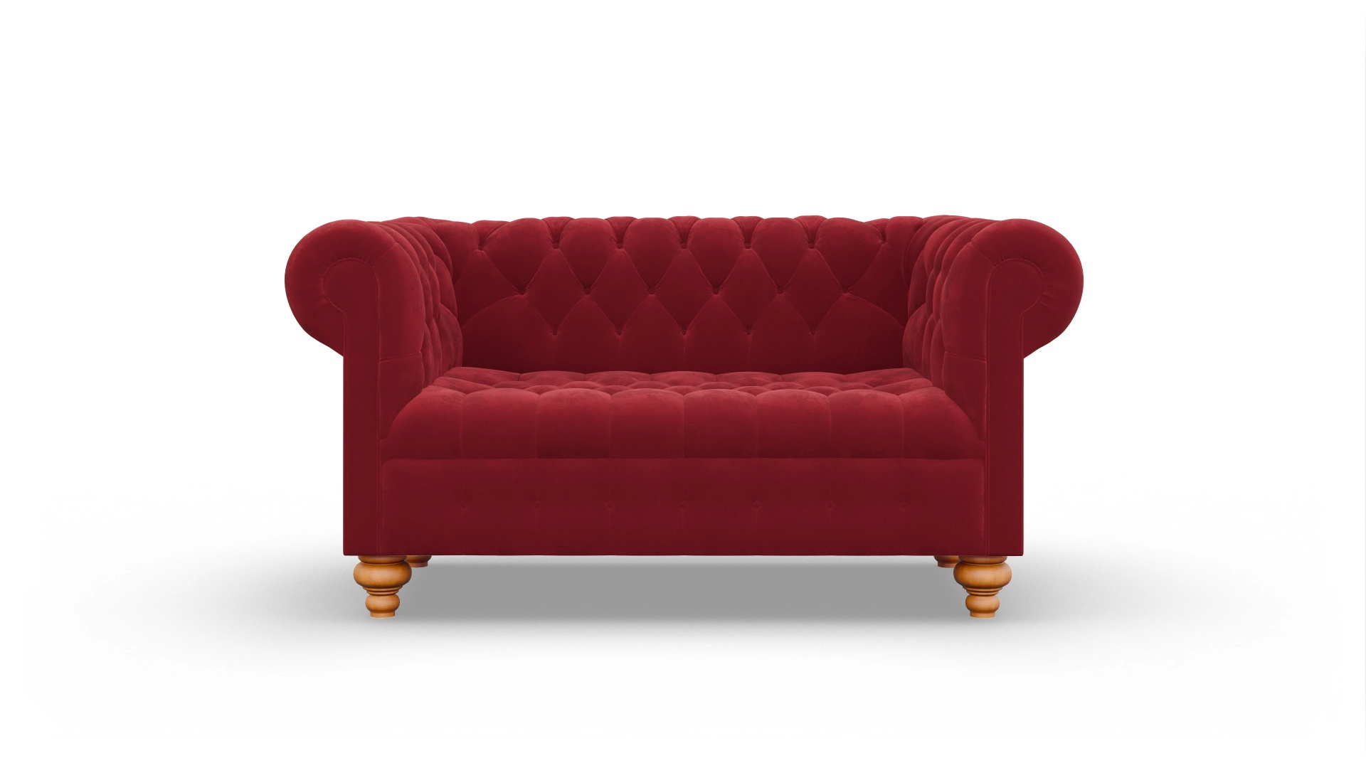 Victorian Chesterfield Samtsofa Liberty Ansicht des Produktes Liberty 2-Sitzer in Samt rot