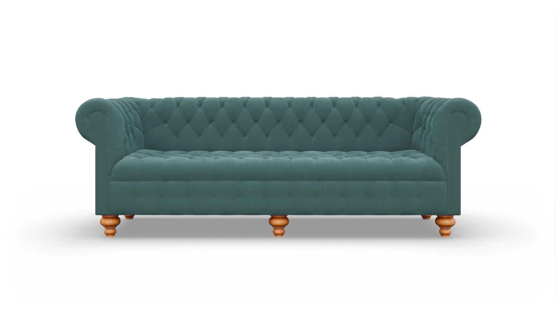 Victorian Chesterfield Samtsofa Liberty Ansicht des Produktes Liberty 4-Sitzer in Samt blau