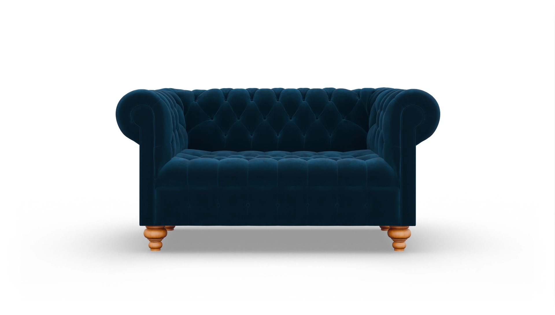 Victorian Chesterfield Samtsofa Liberty Ansicht des Produktes Liberty 2-Sitzer in Samt blau