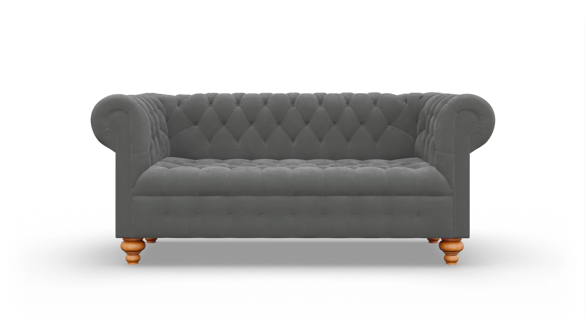 Victorian Chesterfield Samtsofa Liberty Ansicht des Produktes Liberty 3-Sitzer in Samt grau