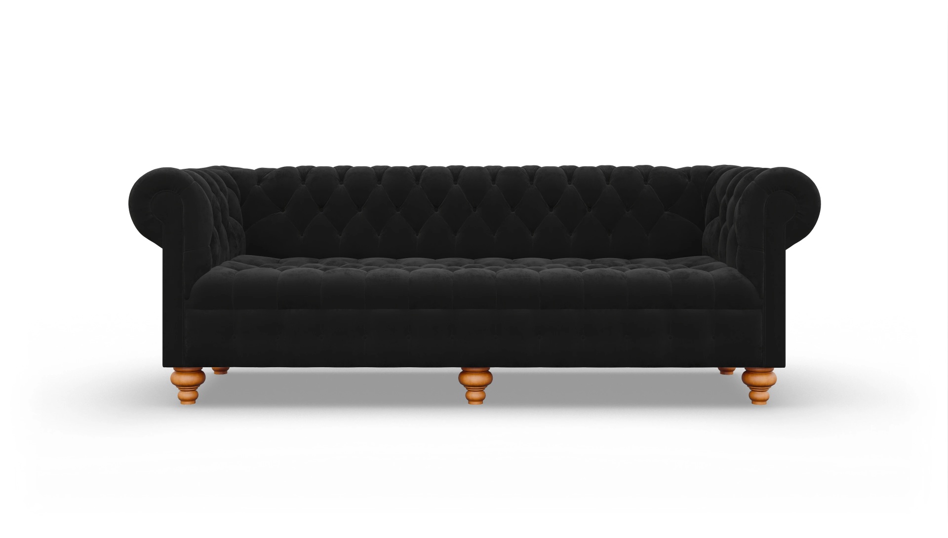 Victorian Chesterfield Samtsofa Liberty Ansicht des Produktes Liberty 4-Sitzer in Samt schwarz