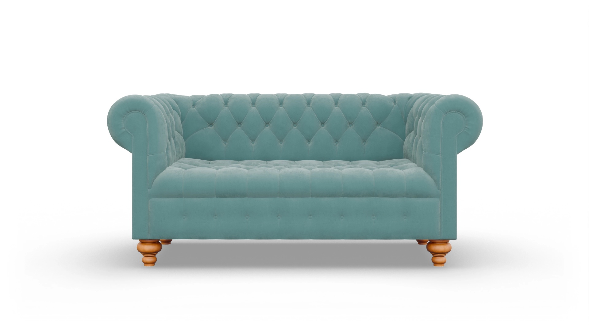 Victorian Chesterfield Samtsofa Liberty Ansicht des Produktes Liberty 2,5-Sitzer in Samt blau