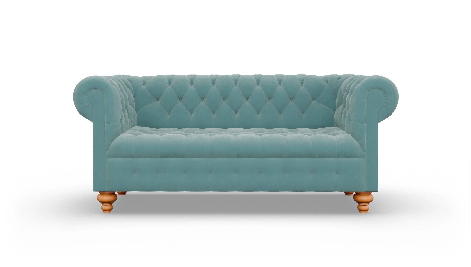 Victorian Chesterfield Samtsofa Liberty Ansicht des Produktes Liberty 3-Sitzer in Samt blau