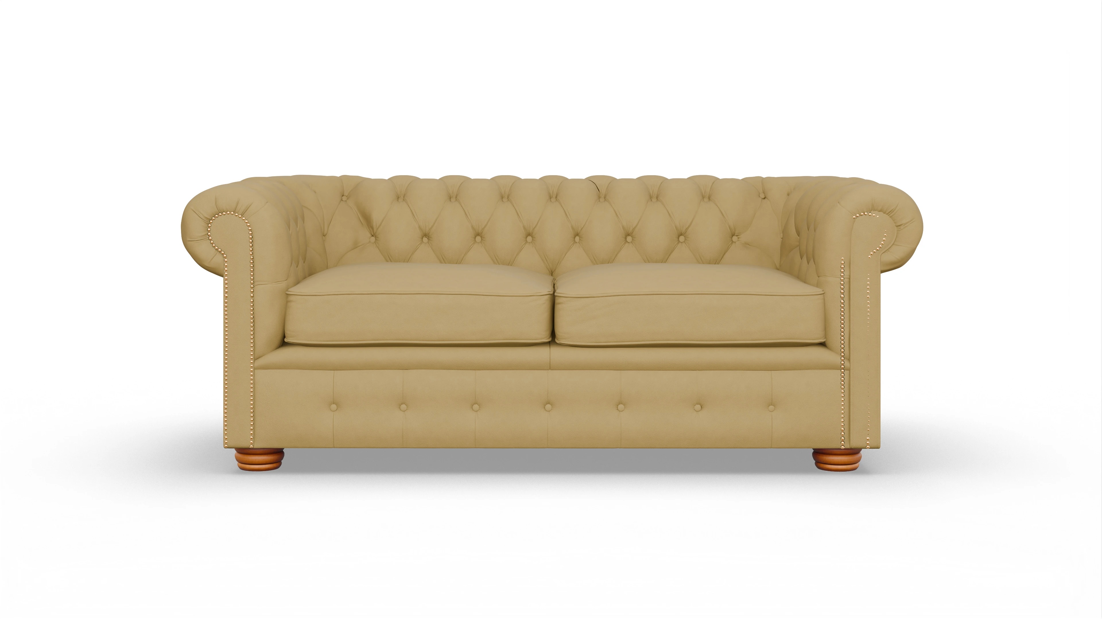 Chesterfield Sofa Carnaby Ansicht des Produktes Carnaby 2,5-Sitzer in Leder gelb