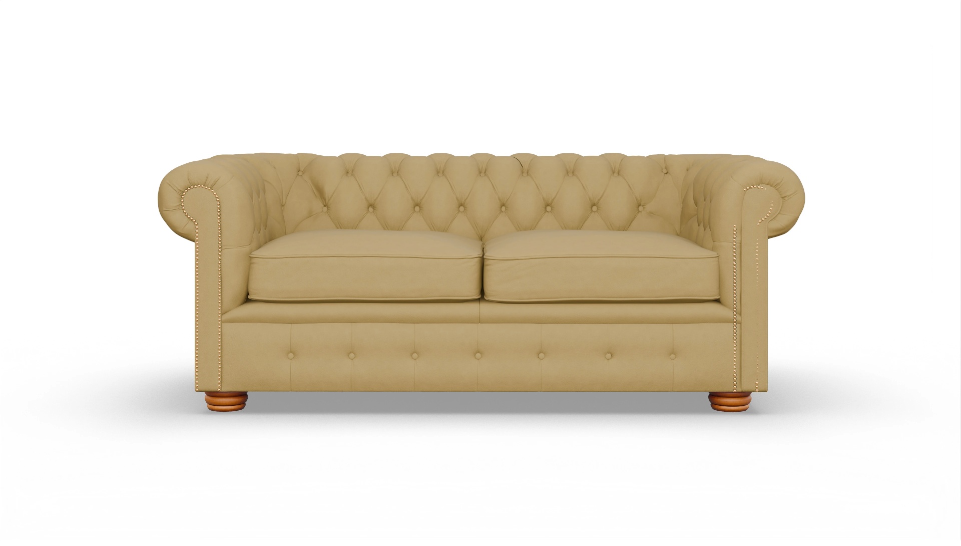 Chesterfield Sofa Carnaby Ansicht des Produktes Carnaby 2,5-Sitzer in Leder gelb