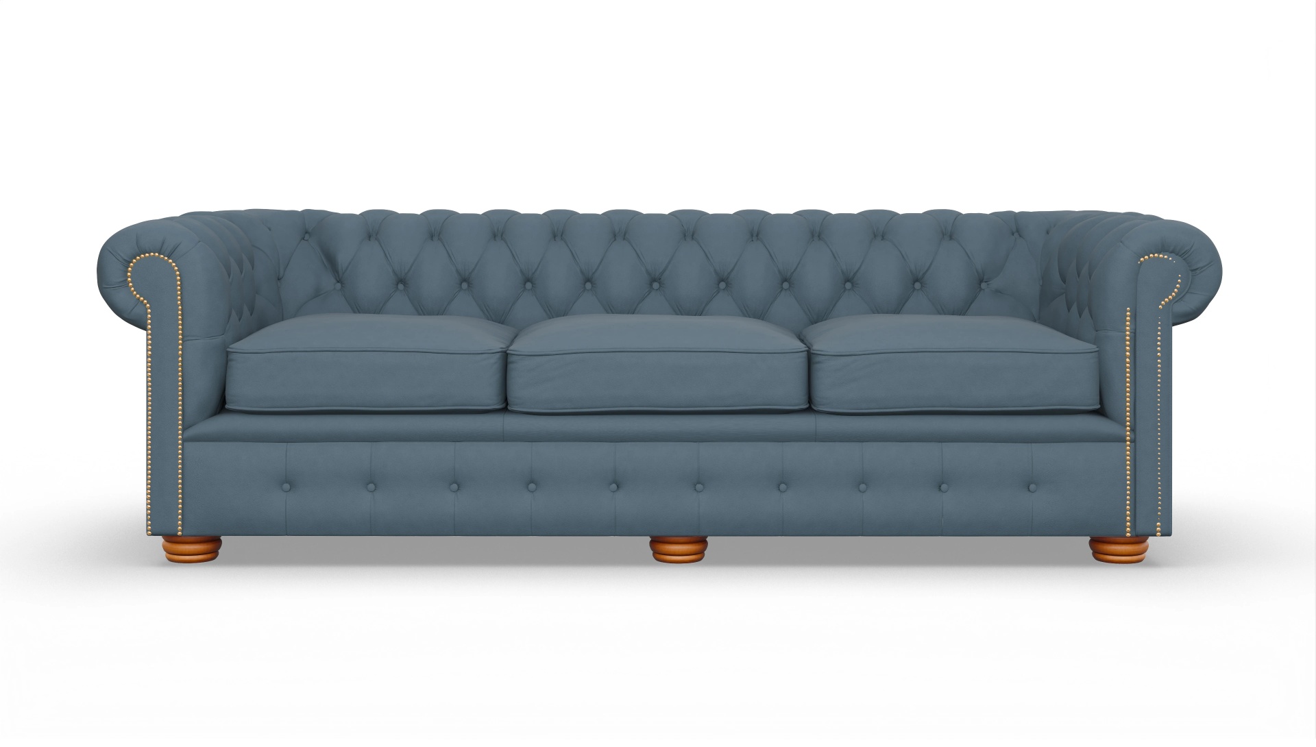 Chesterfield Sofa Carnaby Ansicht des Produktes Carnaby 4-Sitzer in Leder blau