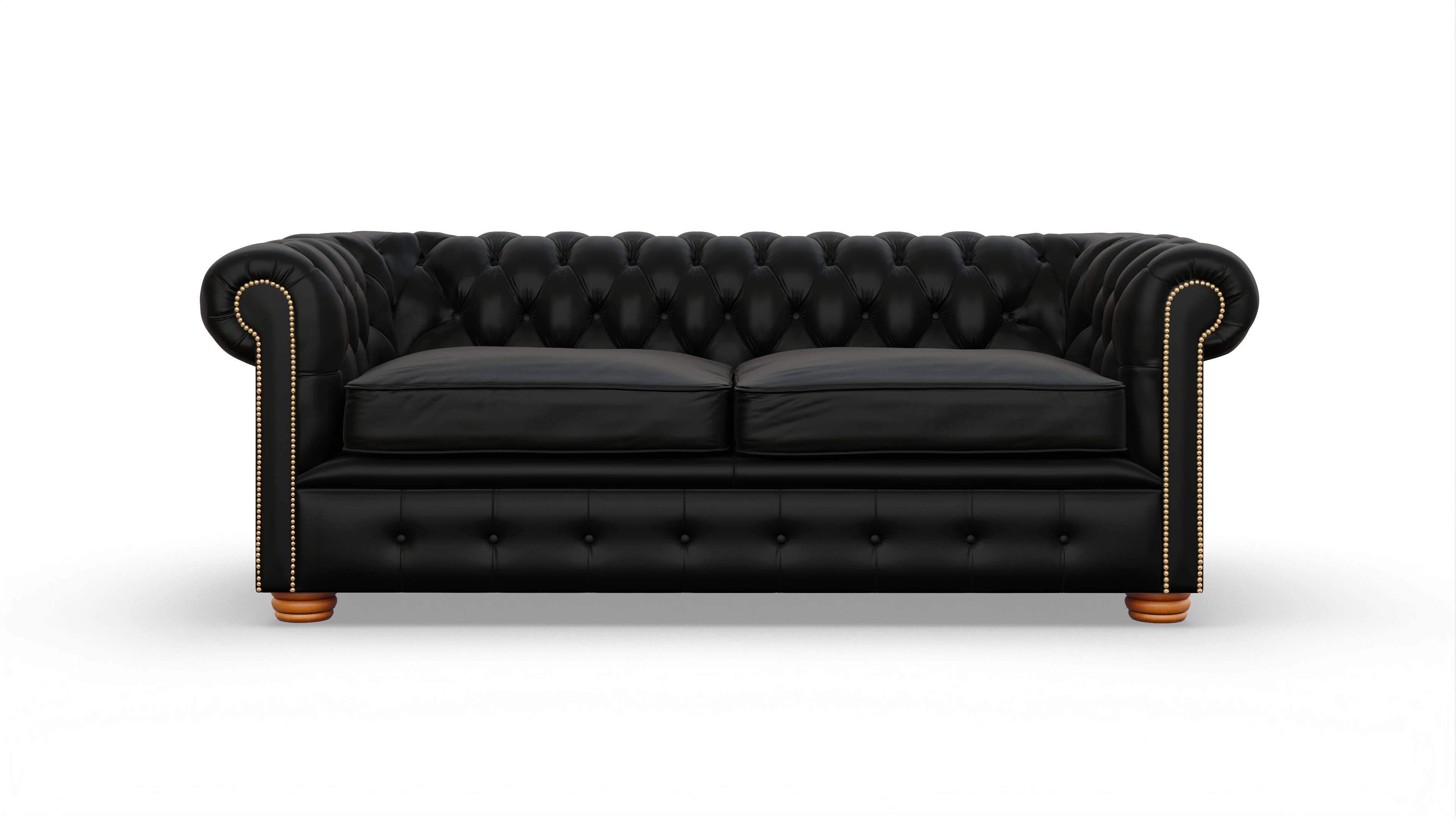 Chesterfield Sofa Carnaby Ansicht des Produktes Carnaby 3-Sitzer in Leder schwarz