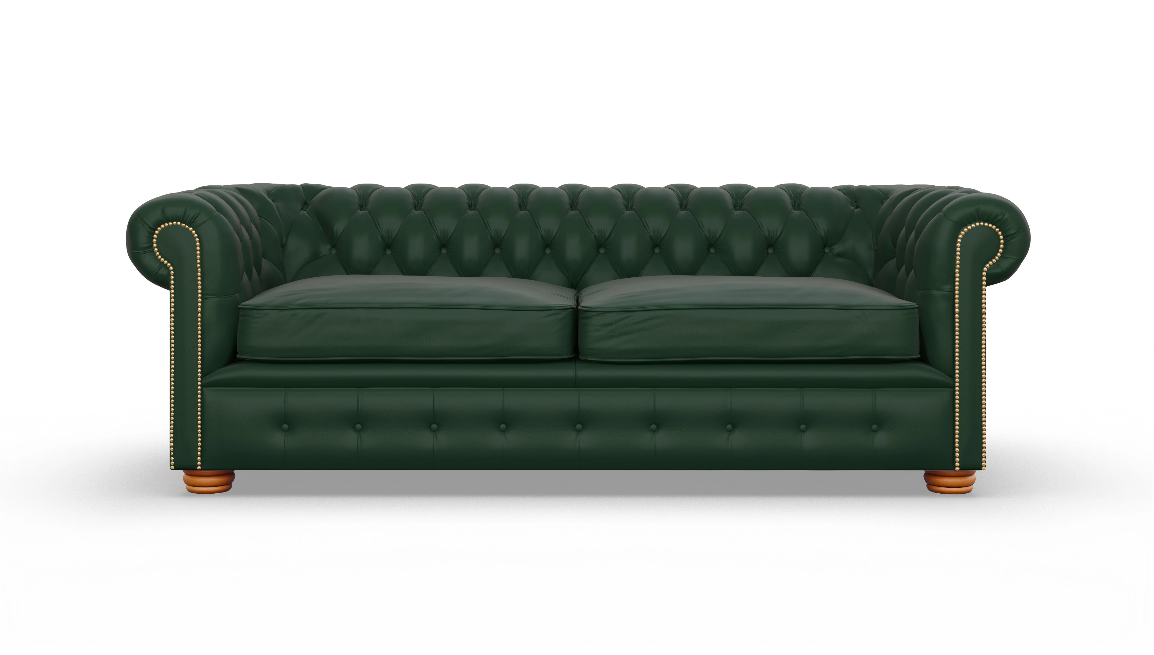 Chesterfield Sofa Carnaby Ansicht des Produktes Carnaby 3,5-Sitzer in Leder grün