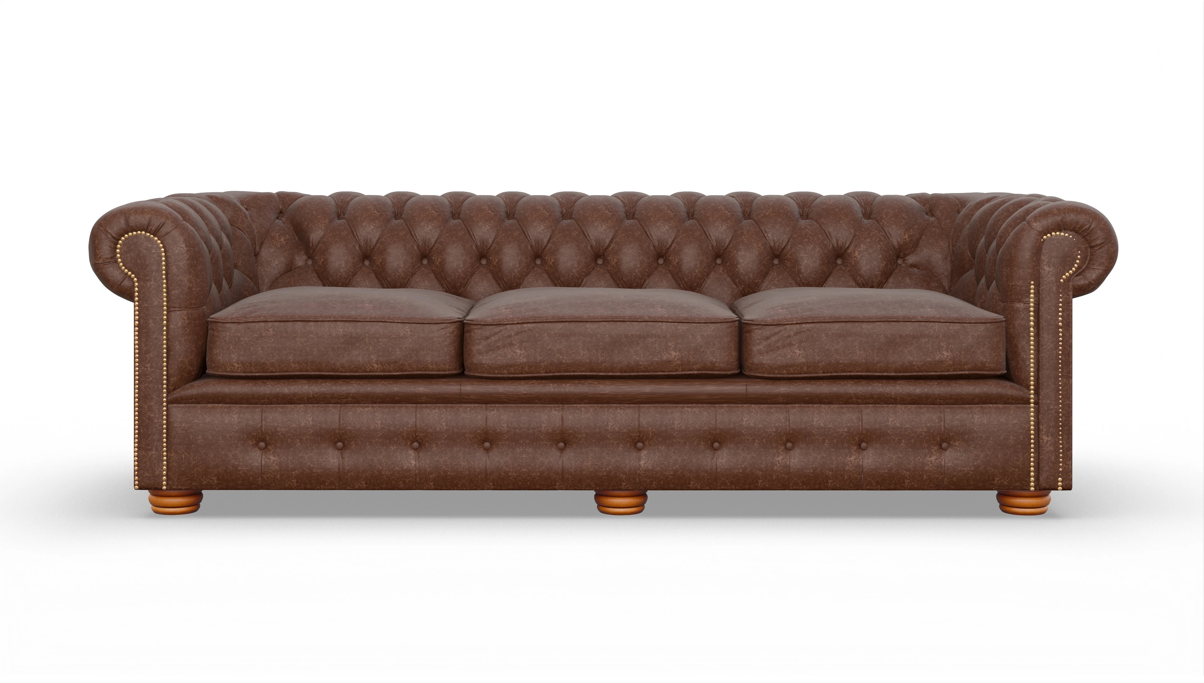 Chesterfield Sofa Carnaby Ansicht des Produktes Carnaby 4-Sitzer in Leder braun