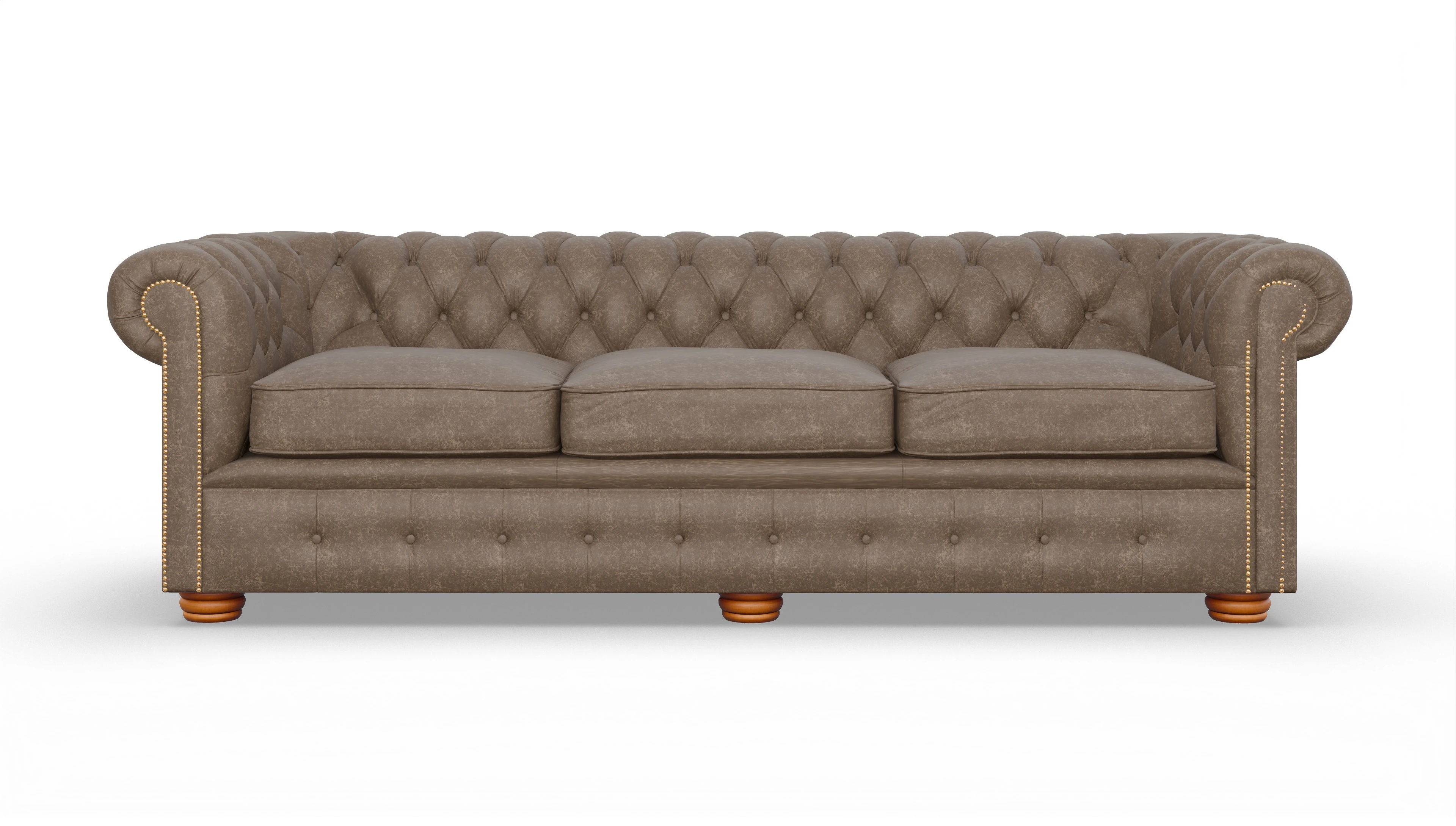 Chesterfield Sofa Carnaby Ansicht des Produktes Carnaby 4-Sitzer in Leder braun