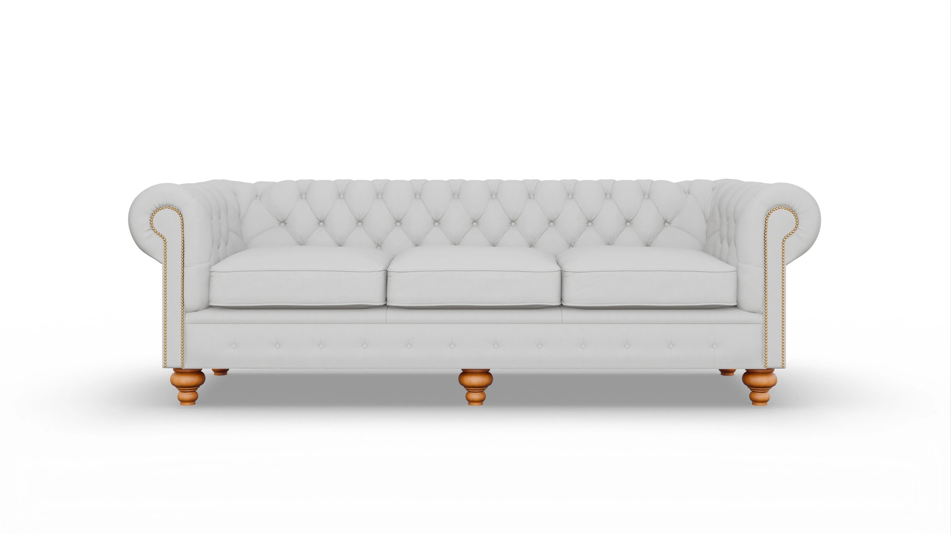 Chesterfield Sofa Trafalgar Ansicht des Produktes Trafalgar 4-Sitzer in Leder weiß