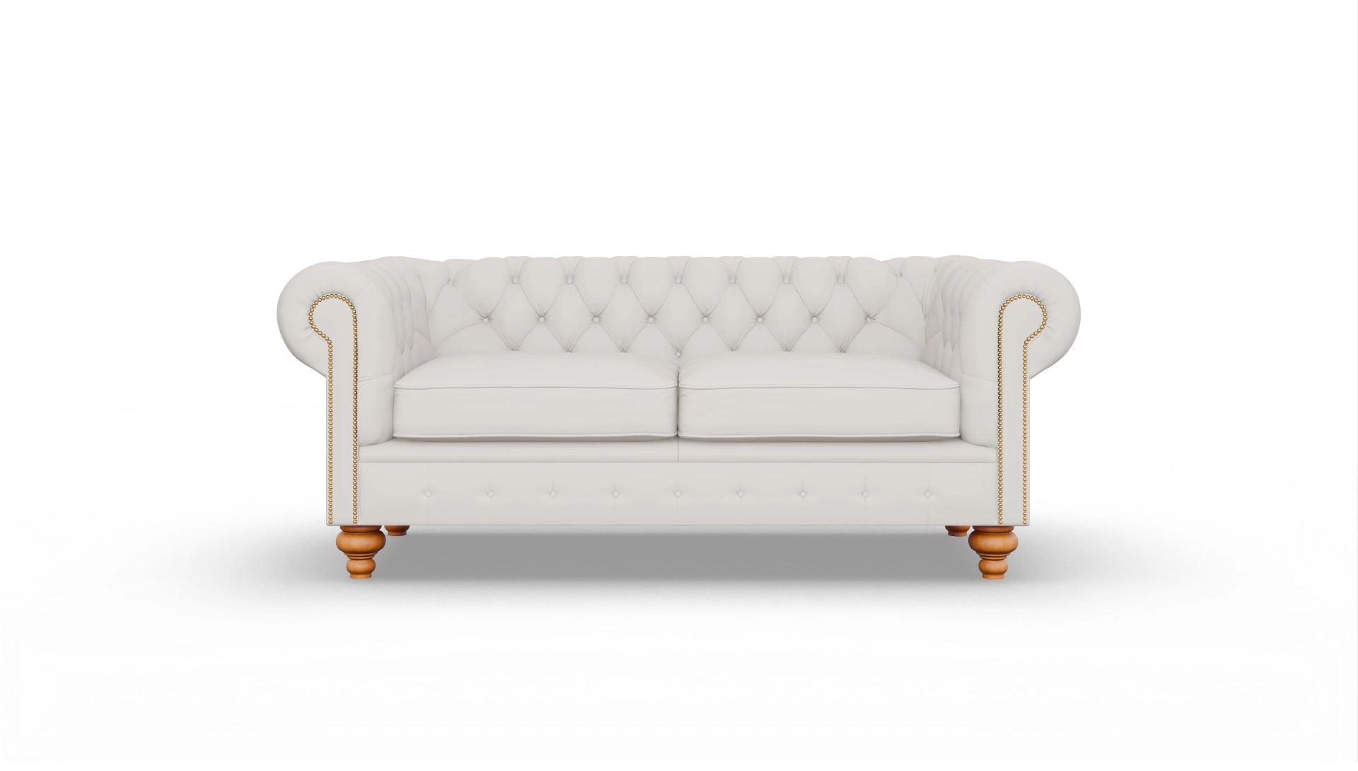 Chesterfield Sofa Trafalgar Ansicht des Produktes Trafalgar 3-Sitzer in Leder weiß