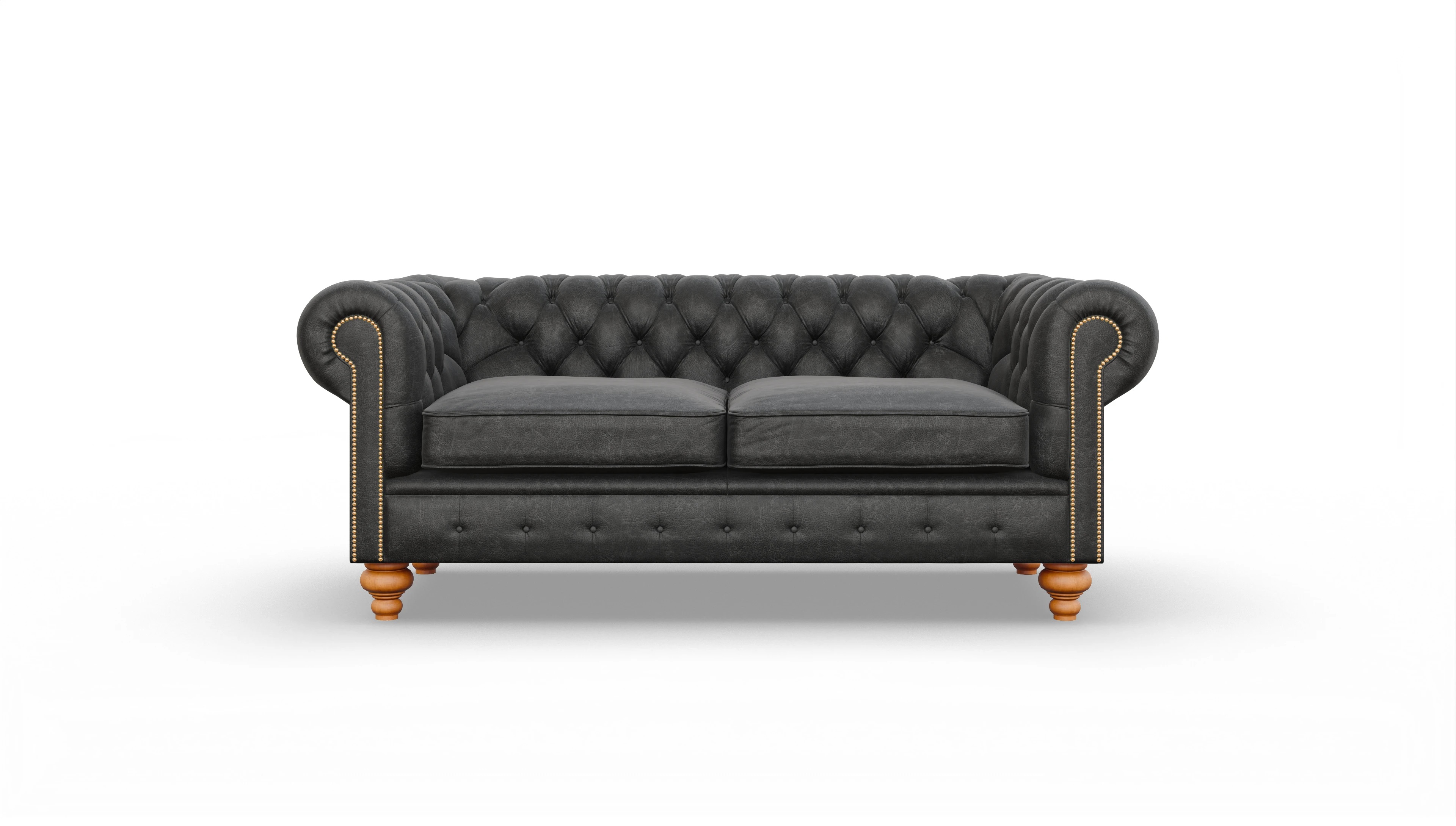 Chesterfield Sofa Trafalgar Ansicht des Produktes Trafalgar 3-Sitzer in Leder schwarz