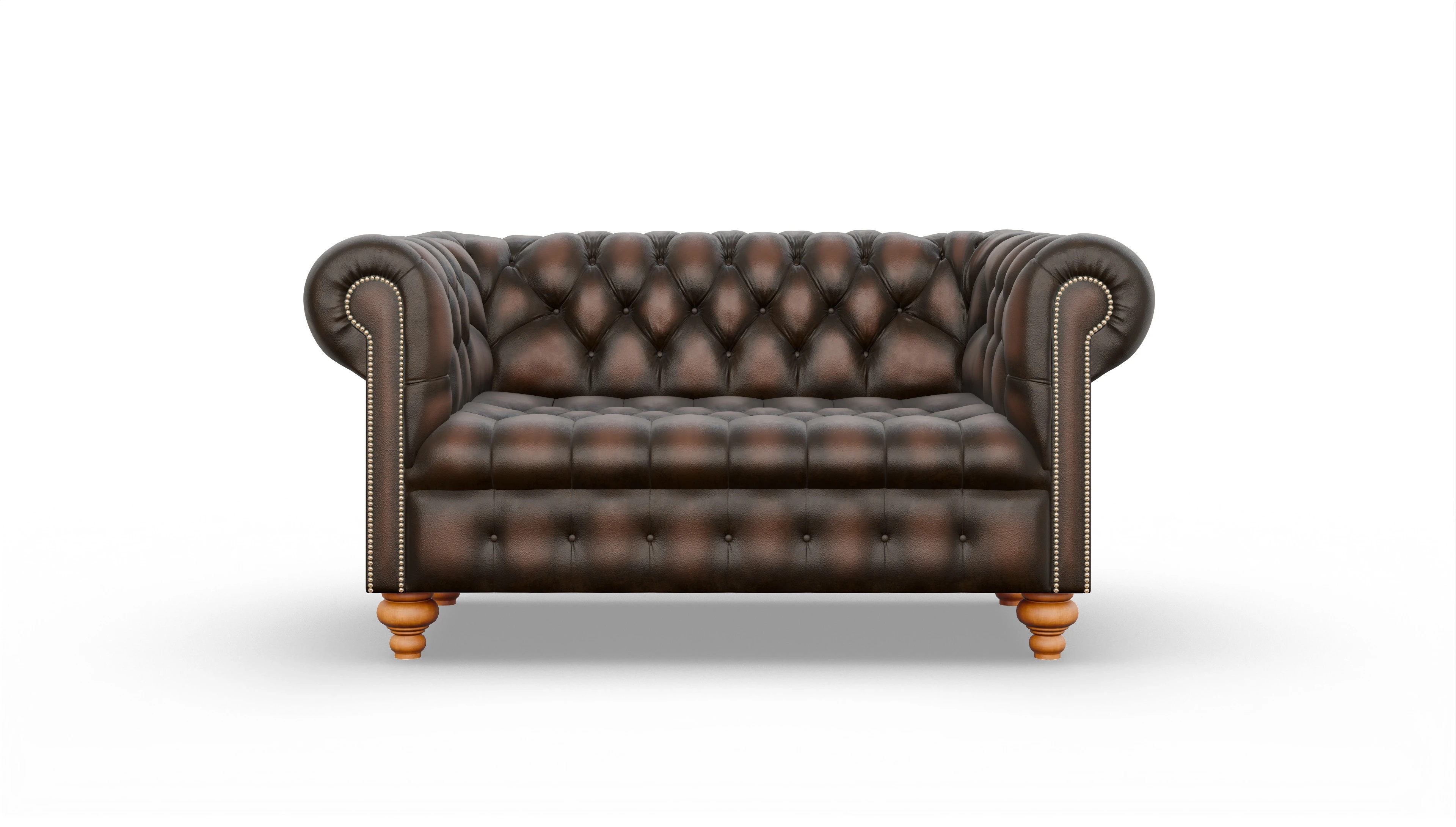 Victorian Chesterfield Sofa Liberty Ansicht des Produktes Liberty 2-Sitzer in Leder braun