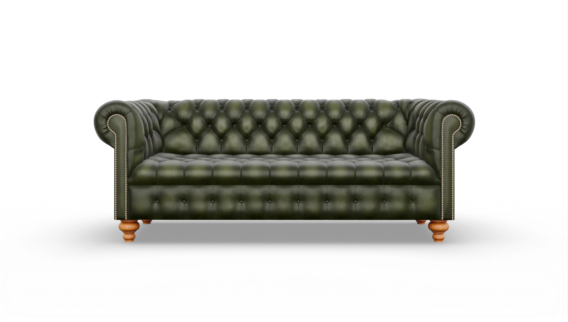 Victorian Chesterfield Sofa Liberty Ansicht des Produktes Liberty 3,5-Sitzer in Leder grün
