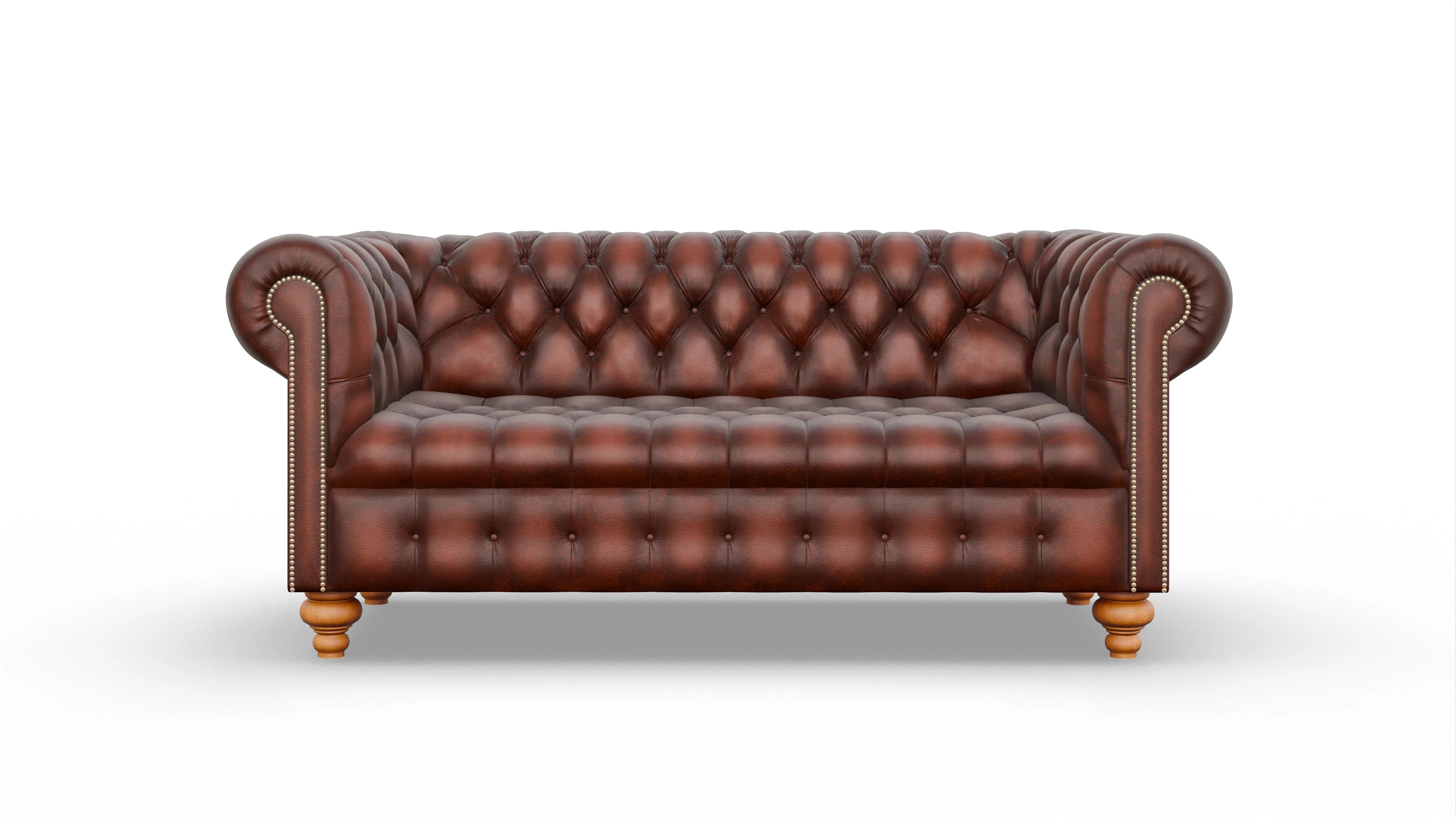 Victorian Chesterfield Sofa Liberty Ansicht des Produktes Liberty 3-Sitzer in Leder rot