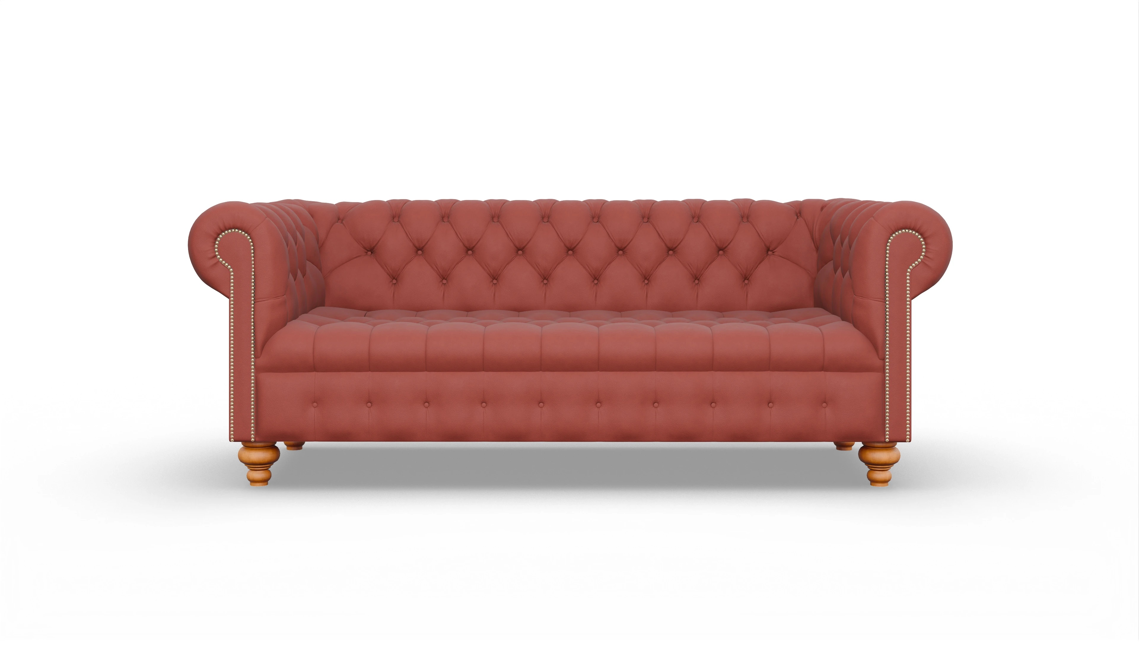 Victorian Chesterfield Sofa Liberty Ansicht des Produktes Liberty 3,5-Sitzer in Leder rot
