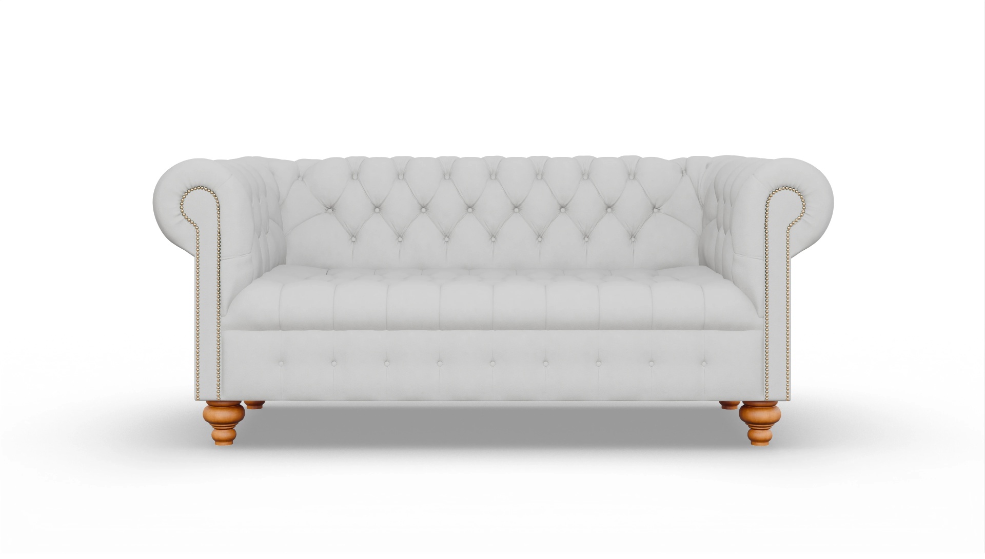 Victorian Chesterfield Sofa Liberty Ansicht des Produktes Liberty 3-Sitzer in Leder weiß