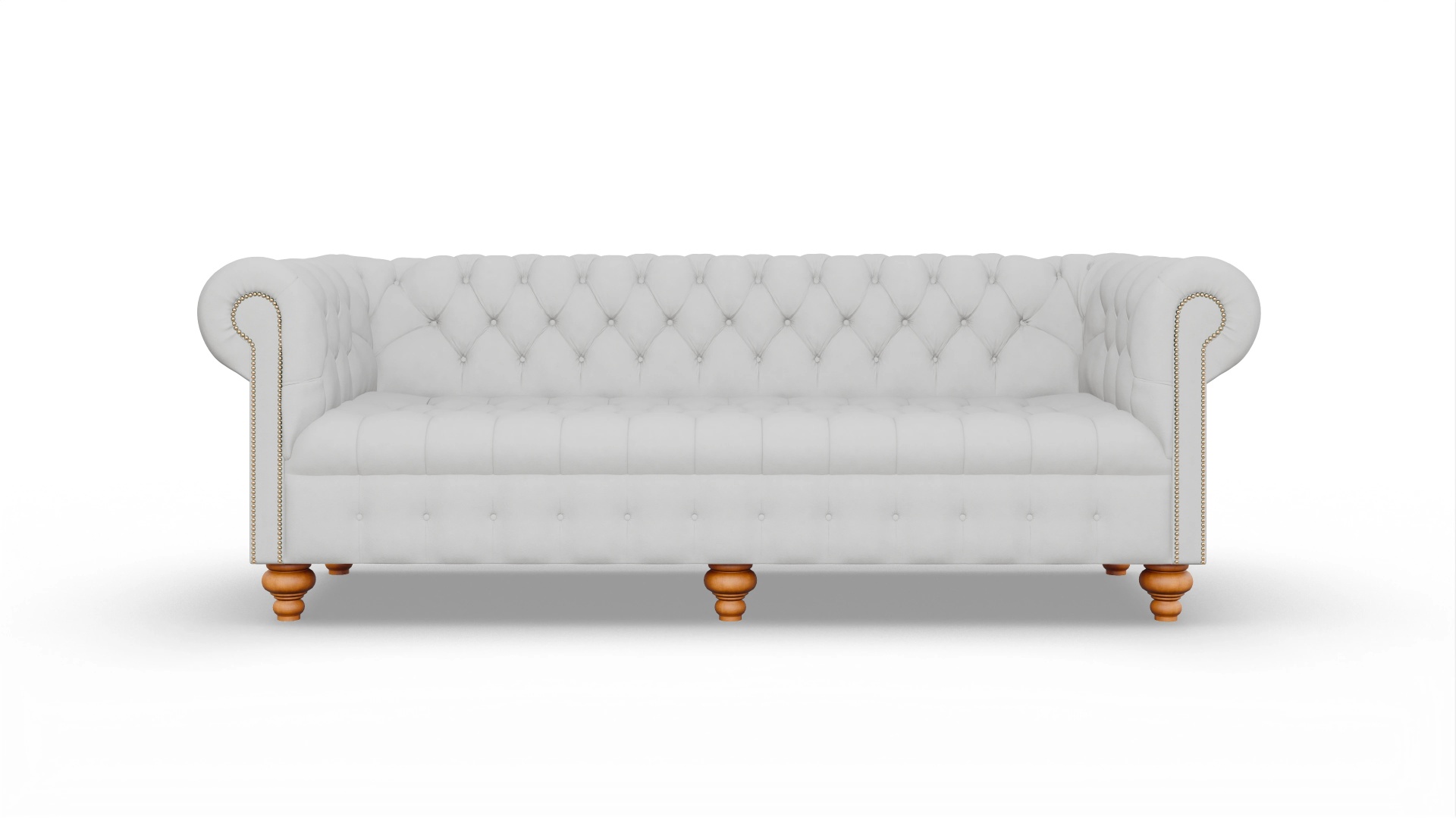 Victorian Chesterfield Sofa Liberty Ansicht des Produktes Liberty 4-Sitzer in Leder weiß