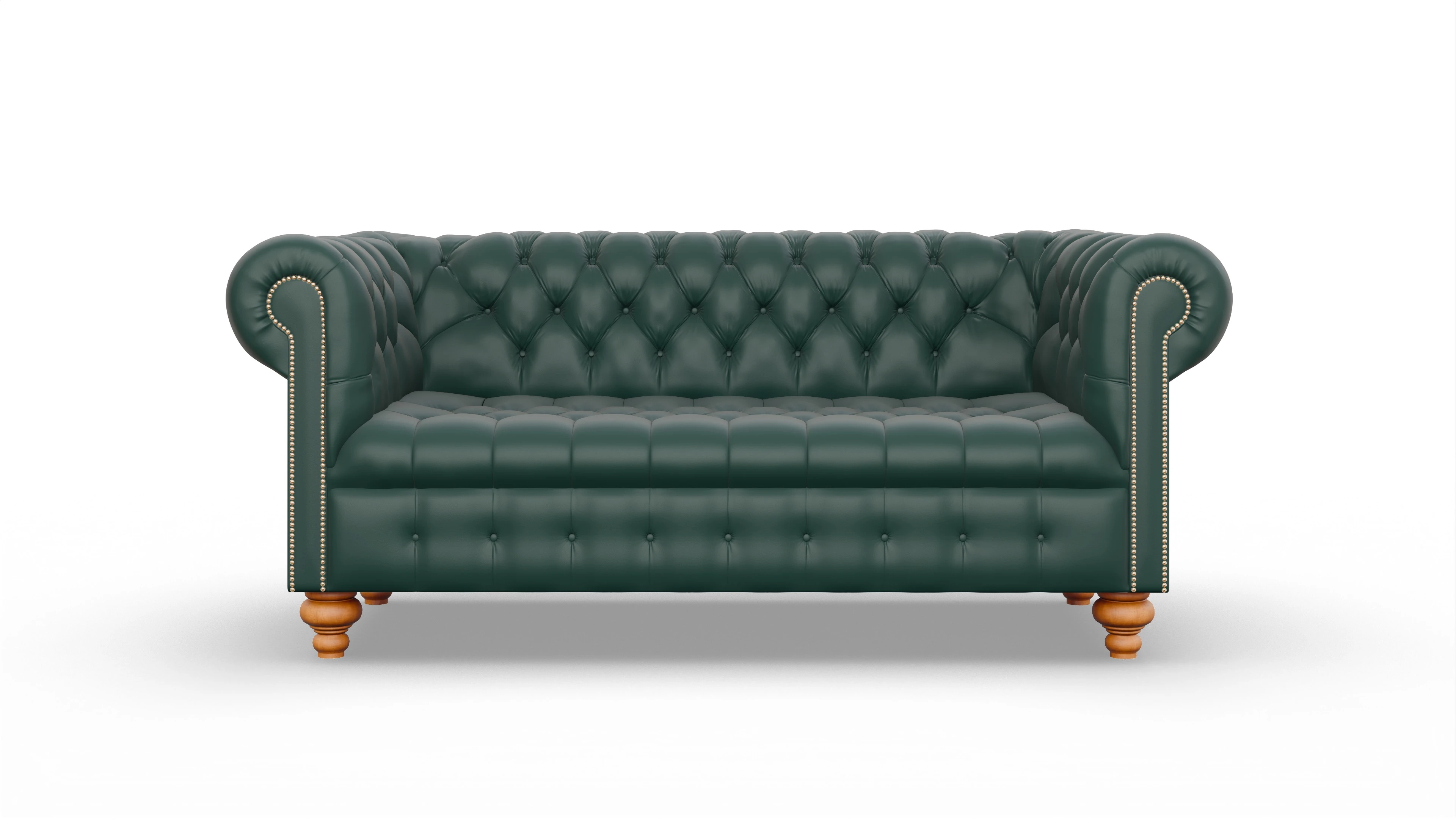 Victorian Chesterfield Sofa Liberty Ansicht des Produktes Liberty 3-Sitzer in Leder grün