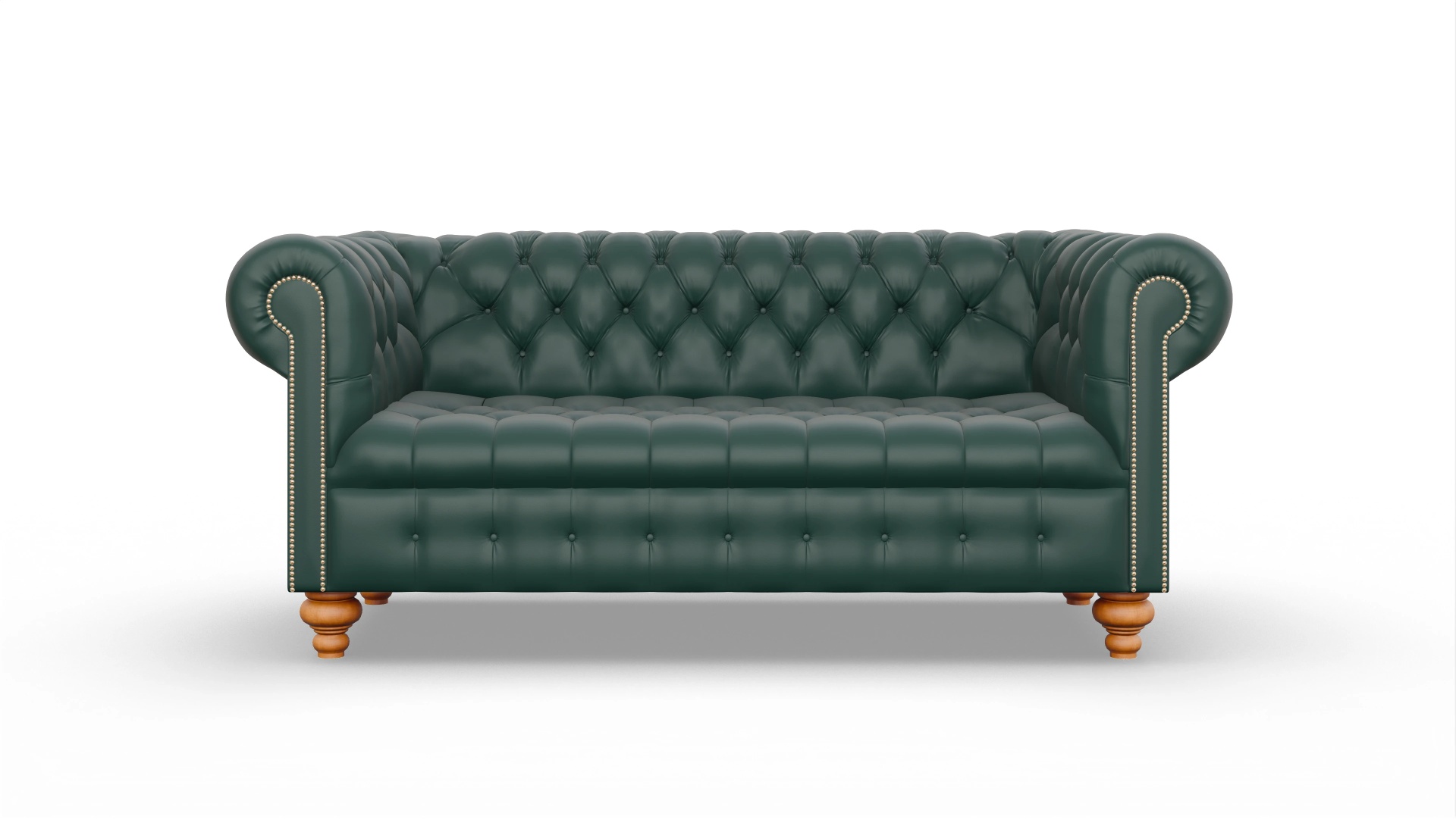 Victorian Chesterfield Sofa Liberty Ansicht des Produktes Liberty 3-Sitzer in Leder grün